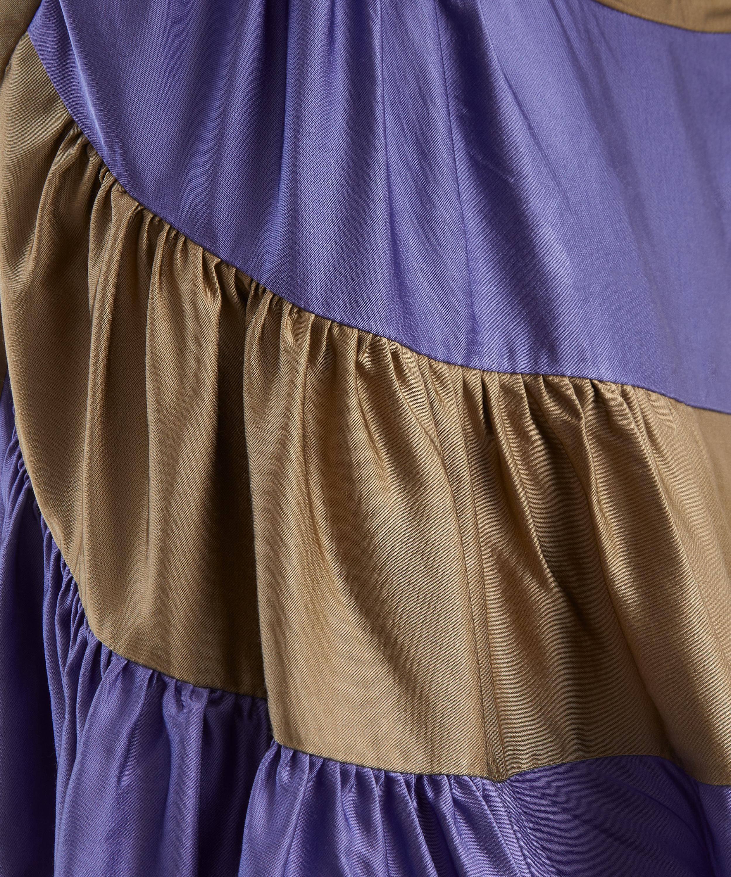 Dries Van Noten - Stripe Satin Midi Skirt image number 4