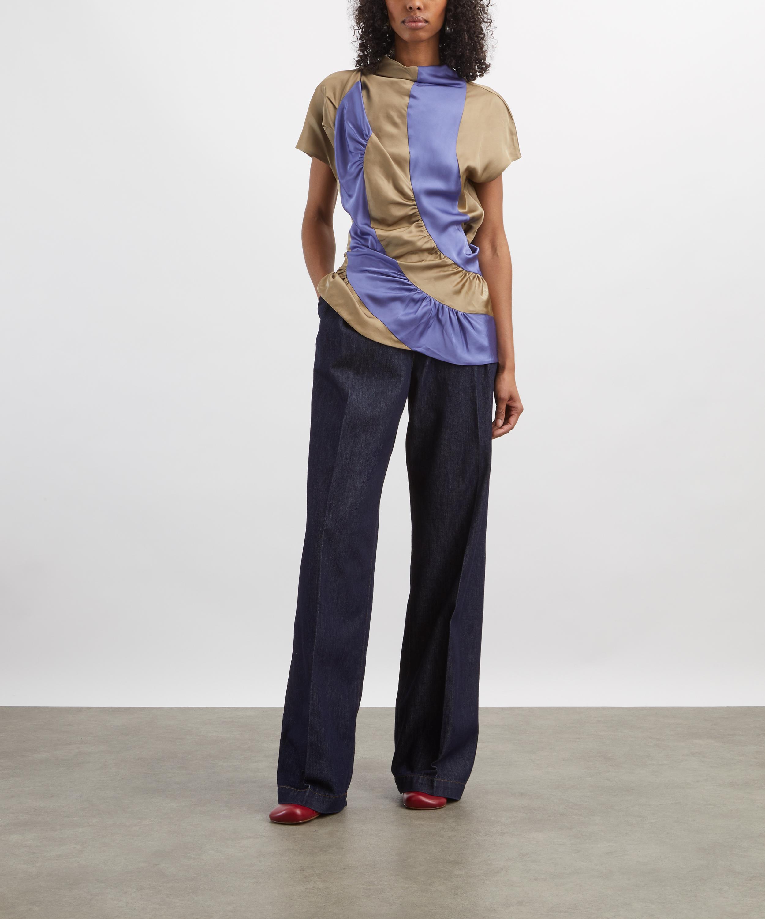 Dries Van Noten - Lavender Satin Patch Shirt image number 1