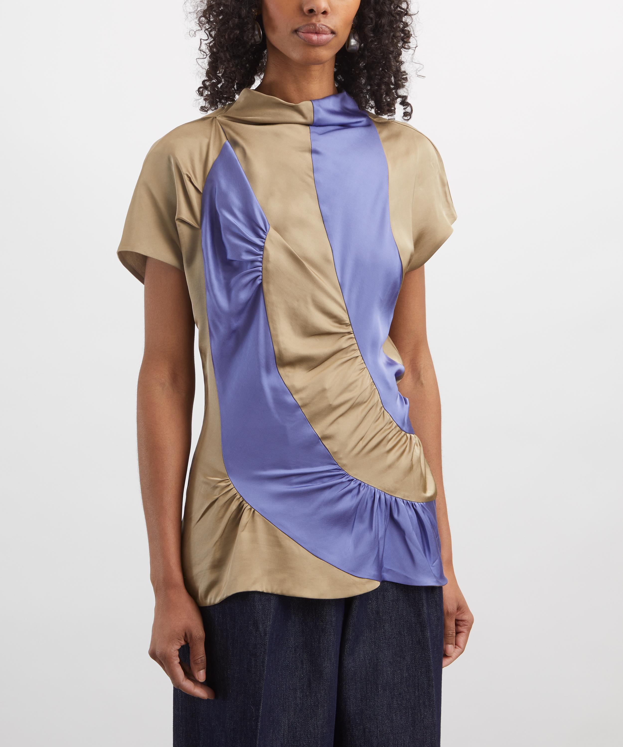 Dries Van Noten - Lavender Satin Patch Shirt image number 2