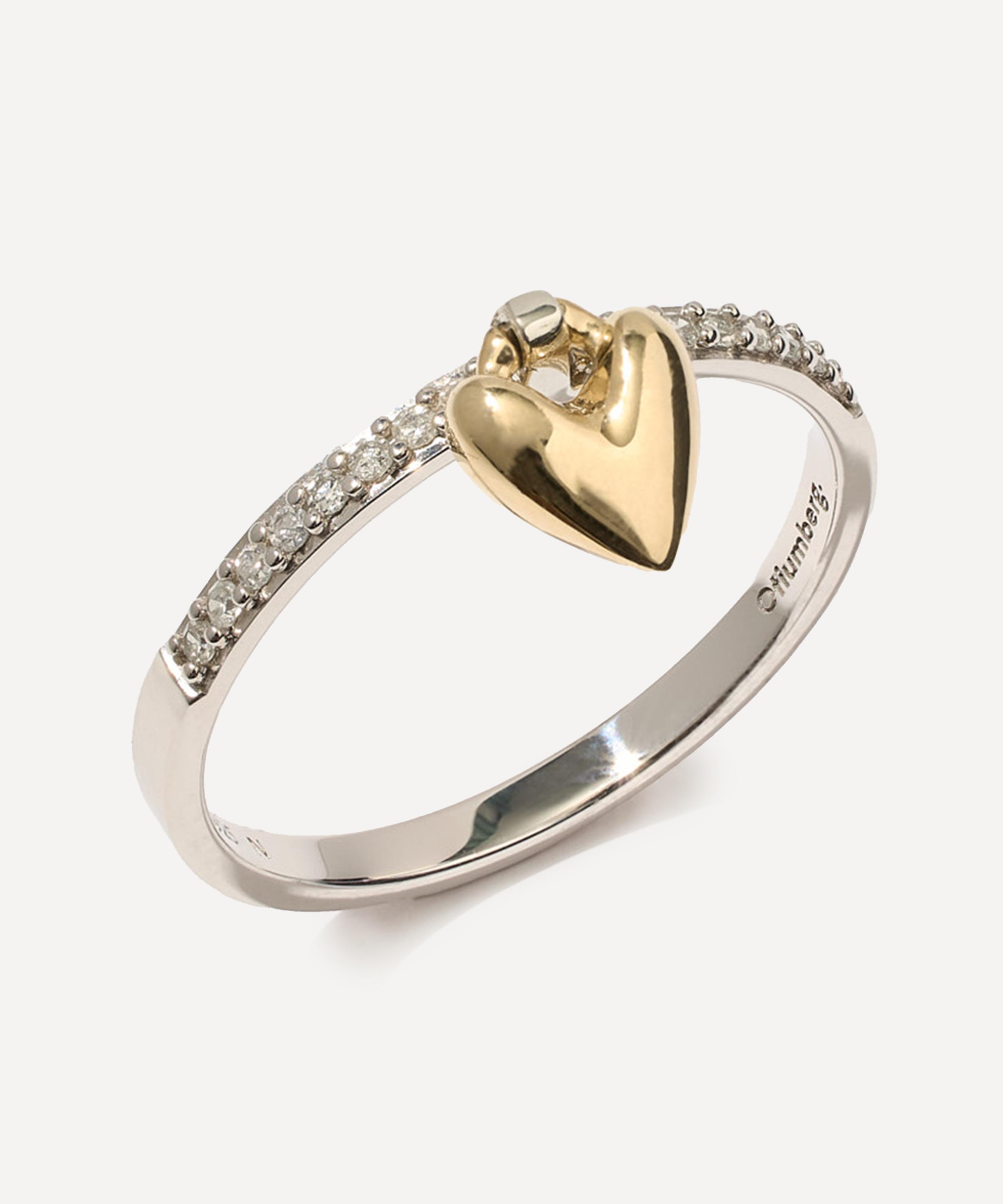 Otiumberg - Mixed Metal Diamond Heart Knocker Ring