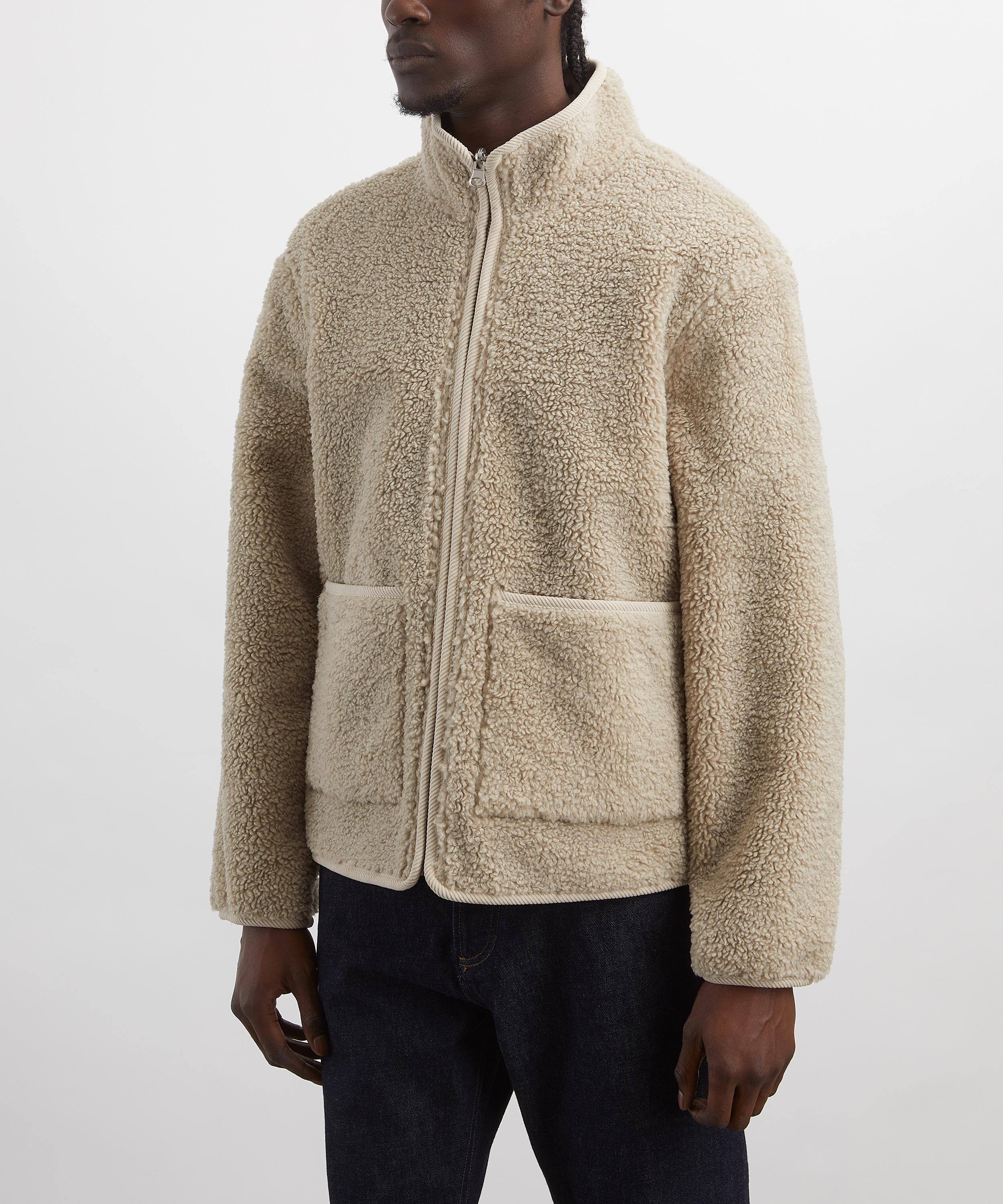 Wax London - Killick Natural Reversible Corduroy Borg Jacket image number 5
