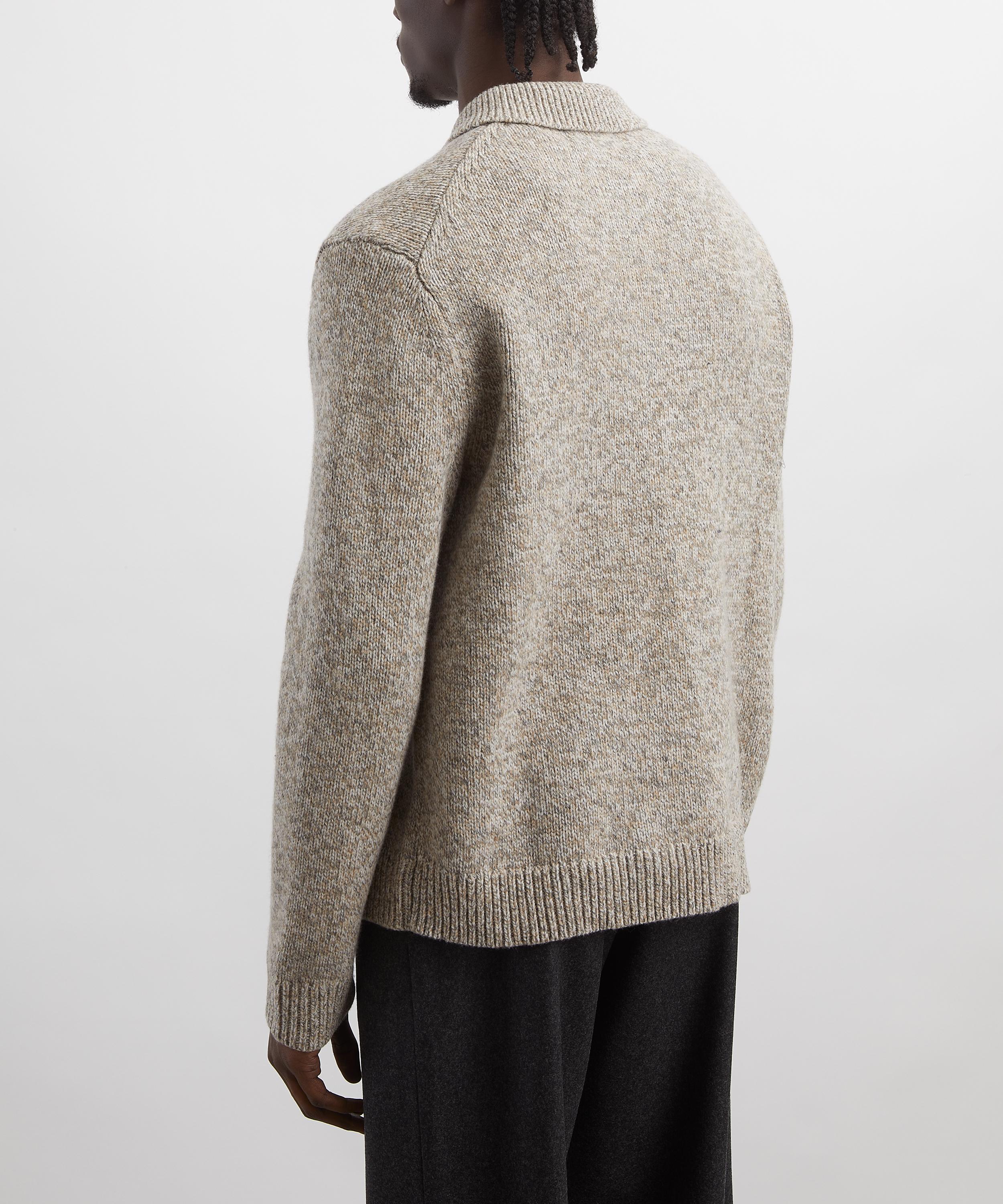 Wax London - Alpha Grey Fleck-Wool Zip Polo image number 3