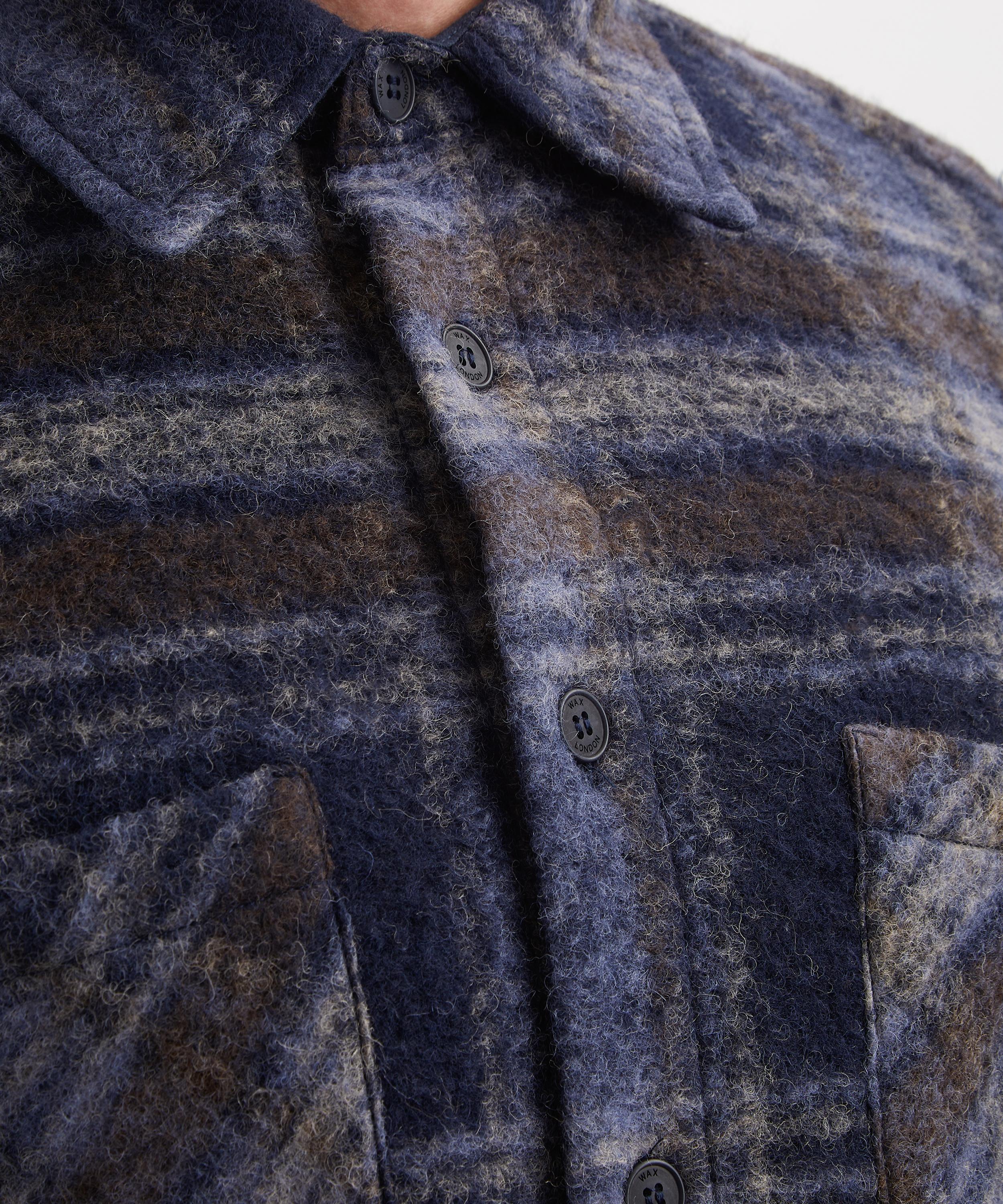 Wax London - Whiting Check Wool-Blend Shirt image number 4