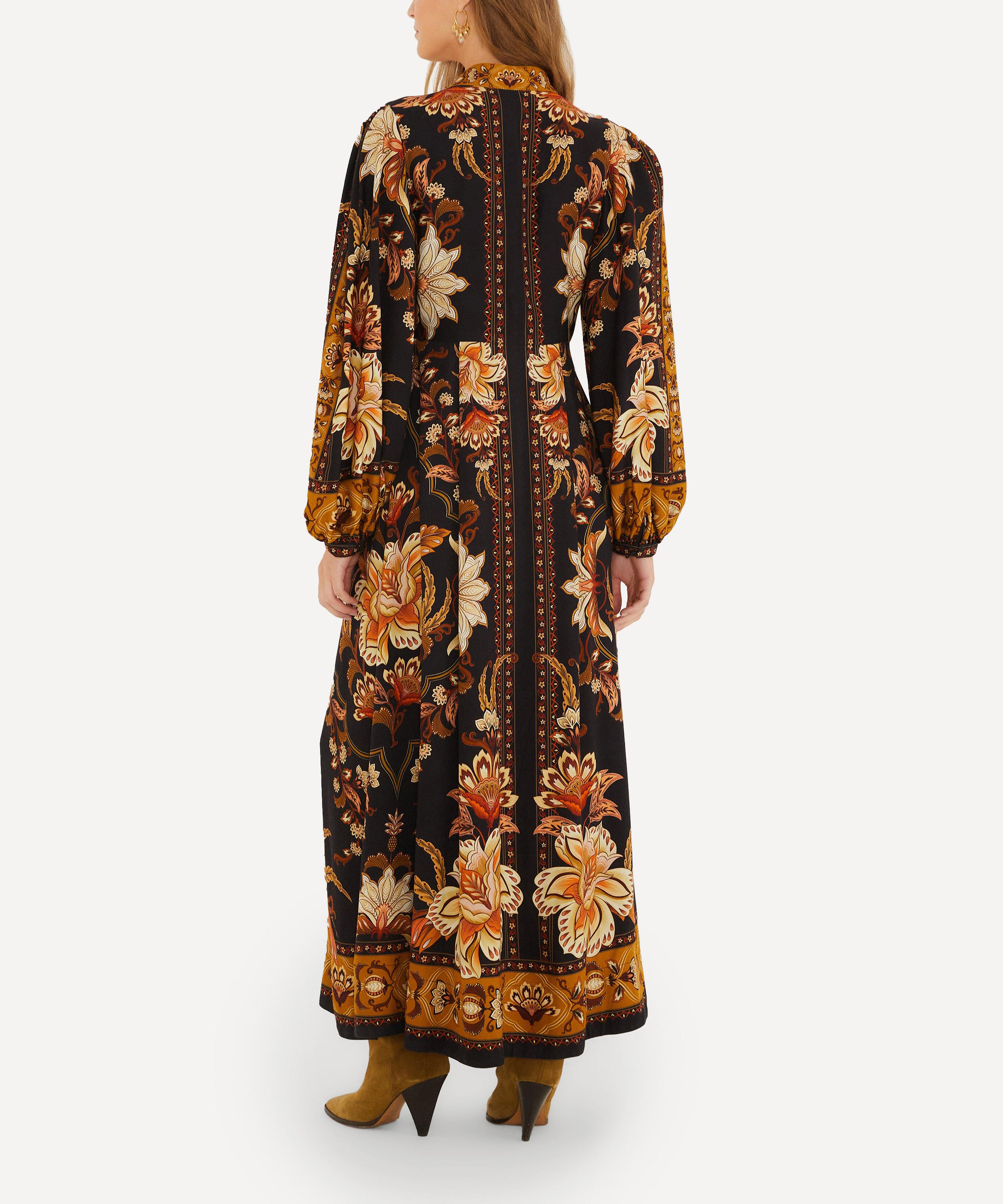 FARM Rio - Black Majestic Garden Puff-Sleeve Maxi Dress image number 1