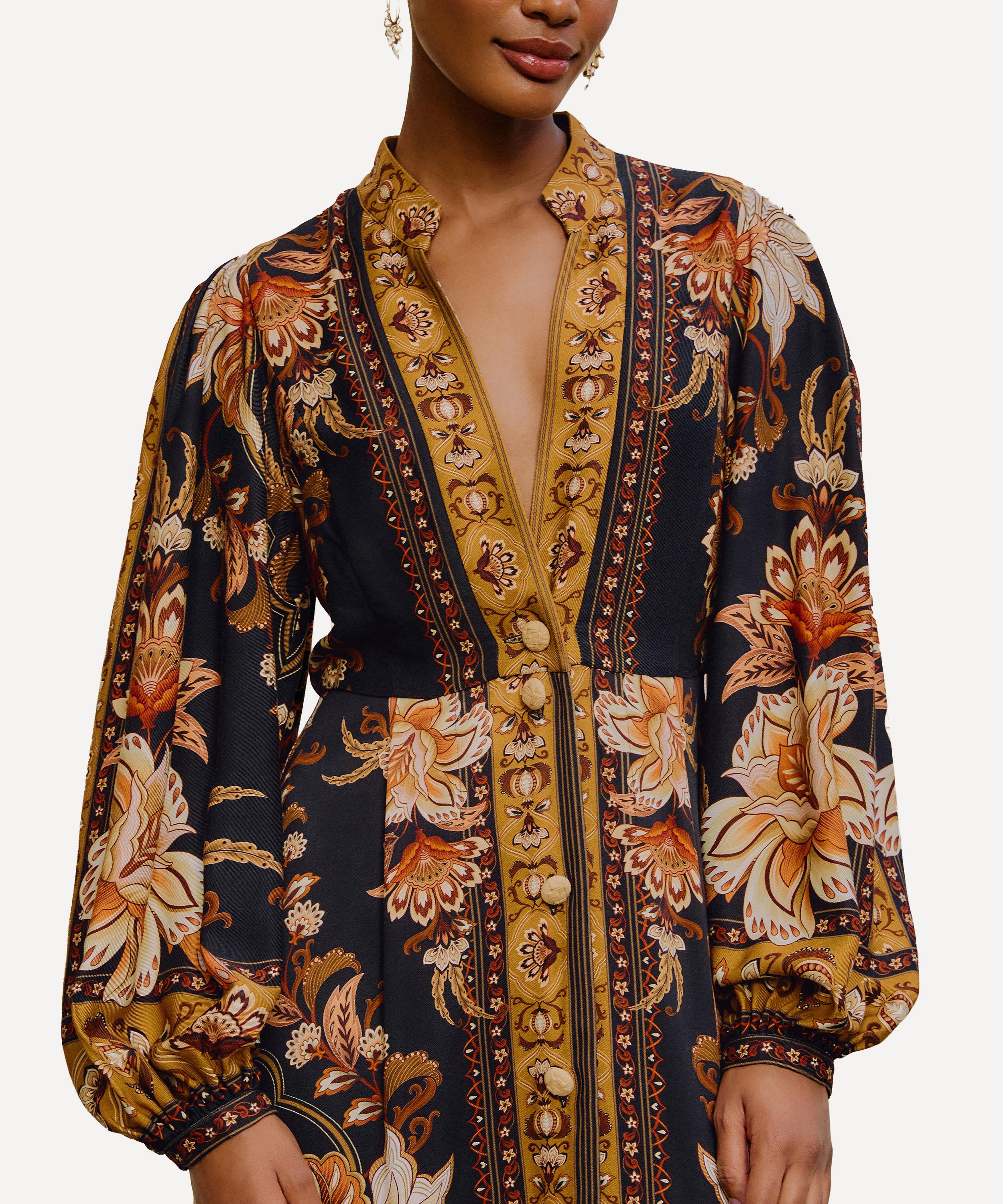 FARM Rio - Black Majestic Garden Puff-Sleeve Maxi Dress image number 2