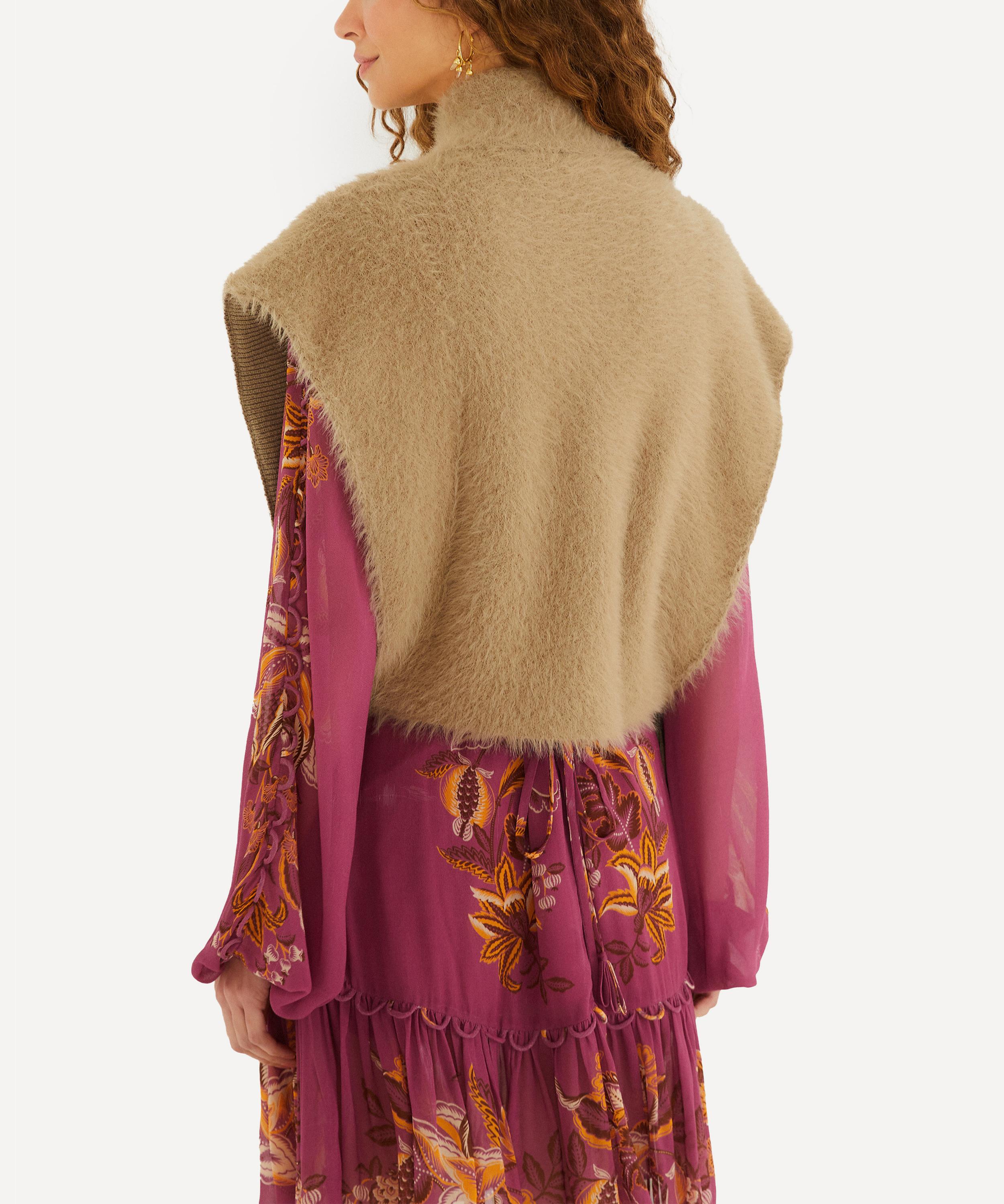 FARM Rio - Caramel Fuzzy Sleeveless Vest image number 1