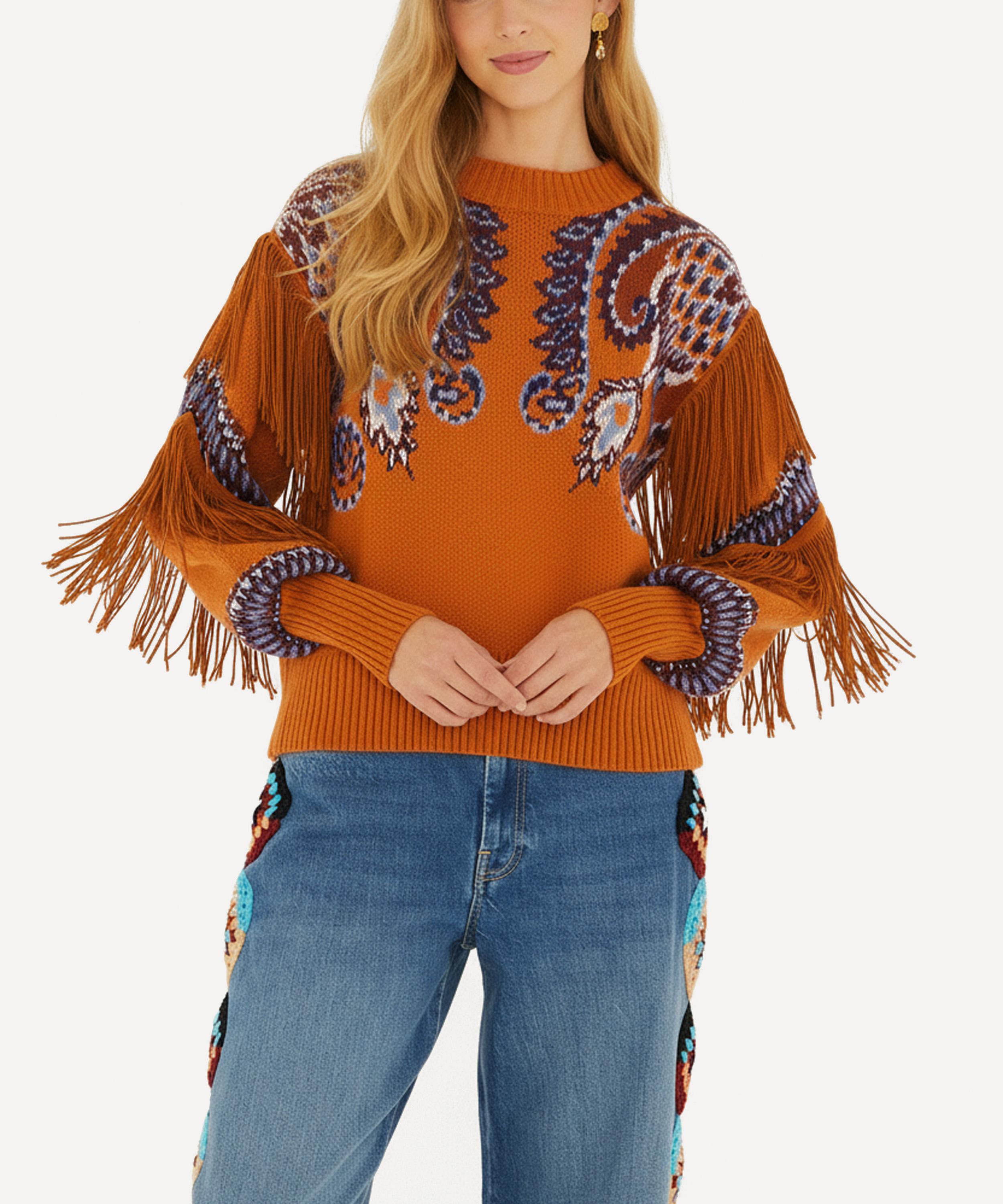 FARM Rio - Arabesque Scarf Fringe Knit Jumper image number 2