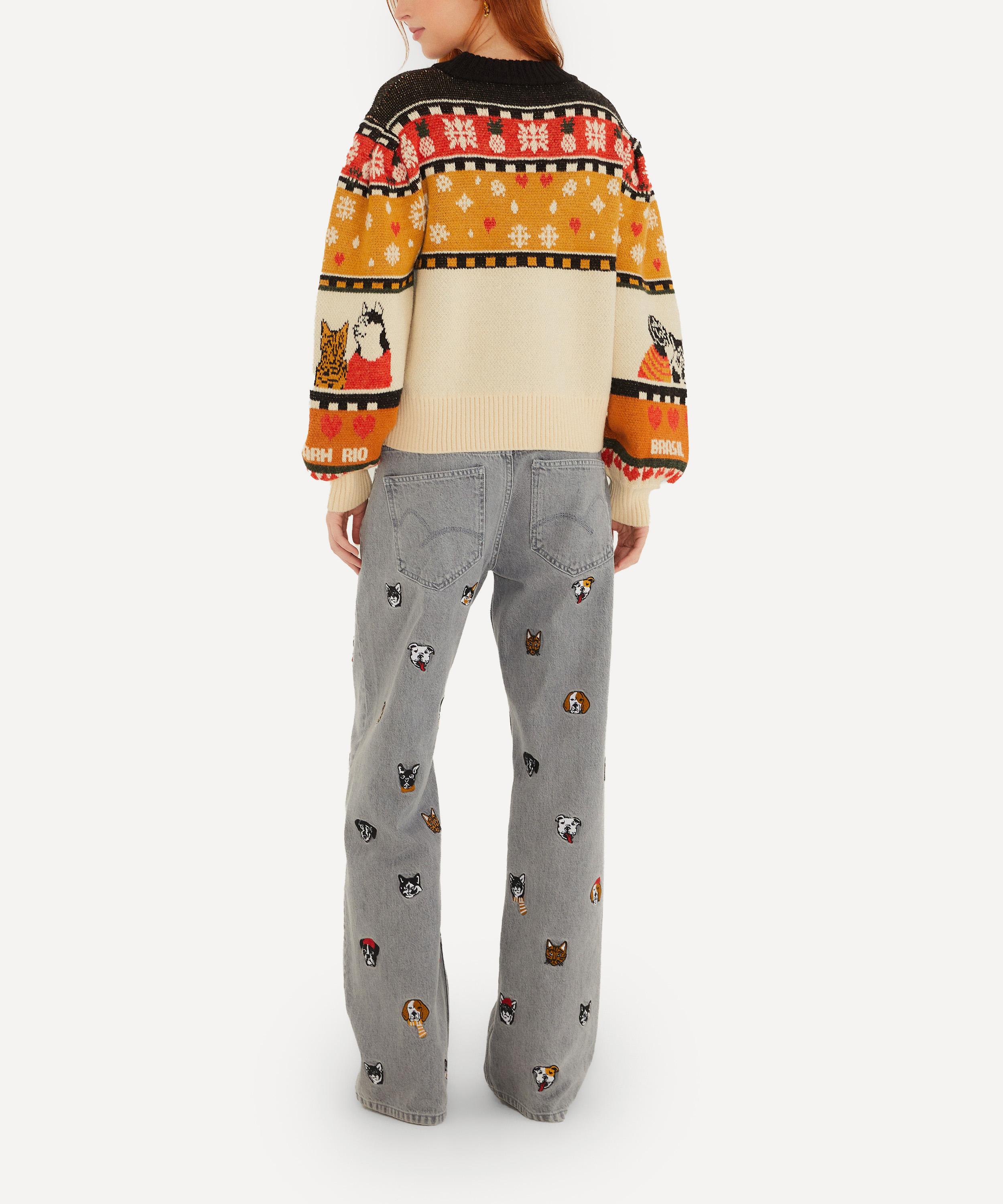 FARM Rio - Black Latina Scarf Jersey Blouse image number 1