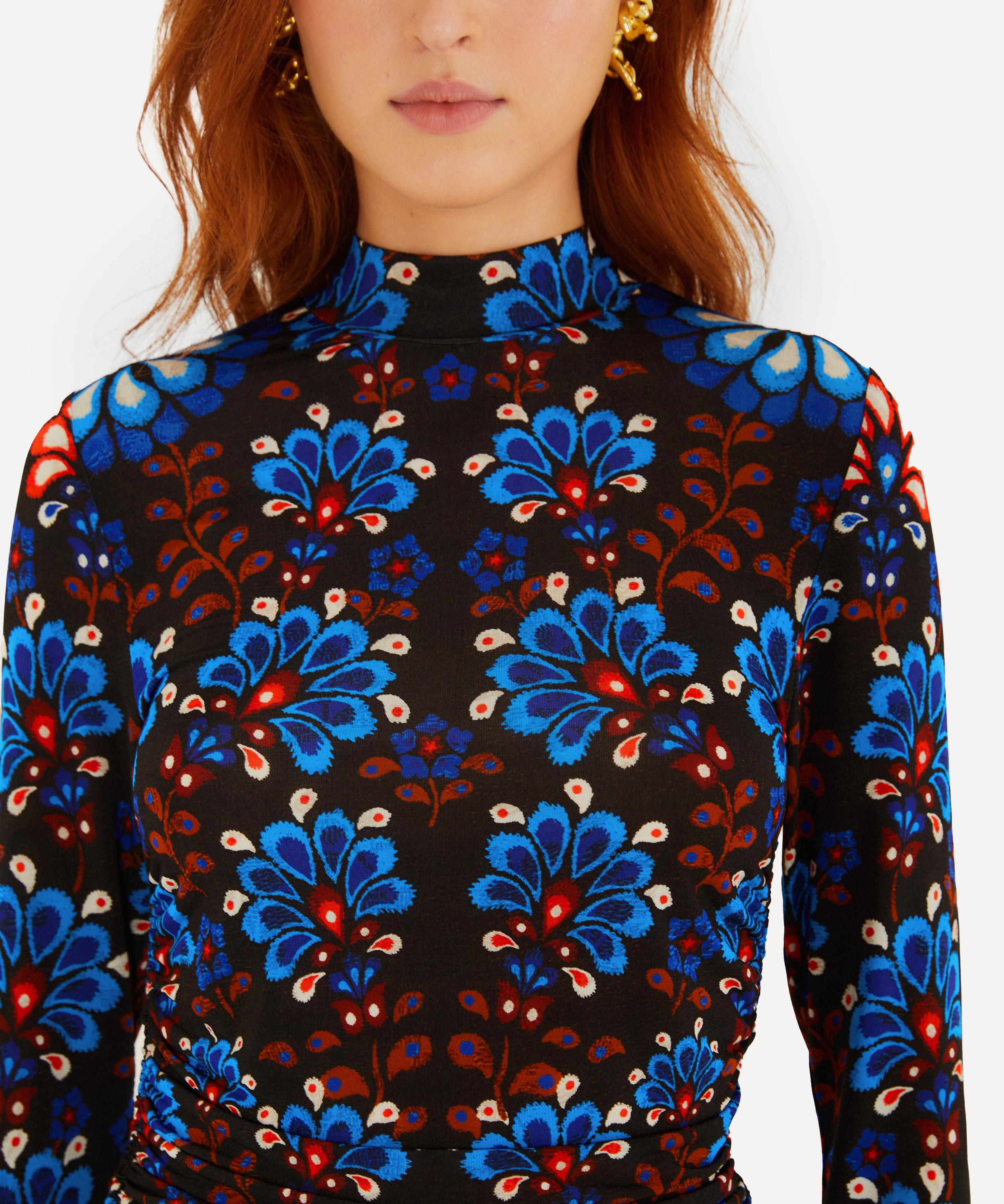 FARM Rio - Black Latina Scarf High-Neck Jersey Blouse image number 2