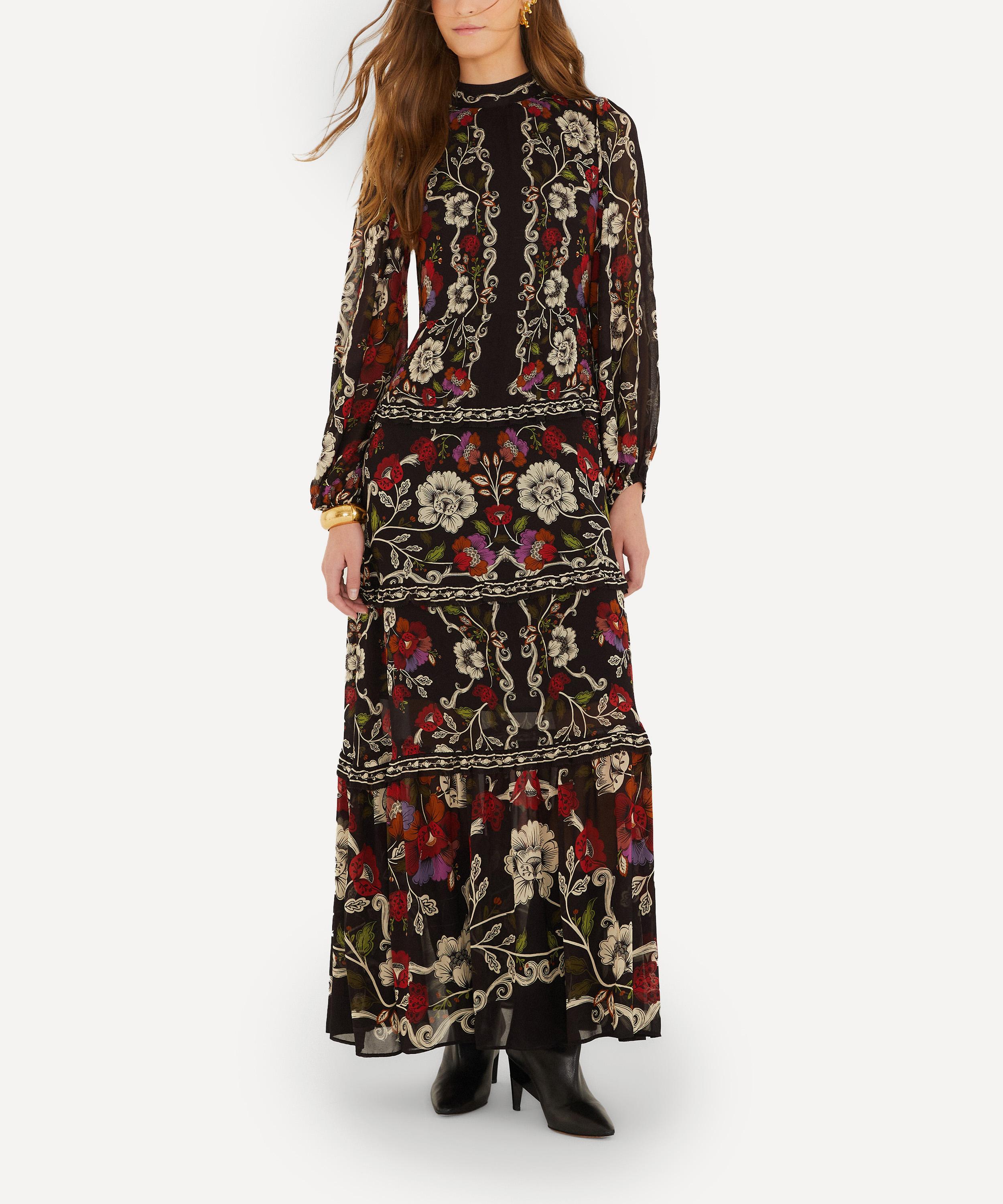 FARM Rio - Black Rococo Flowers Maxi Dress