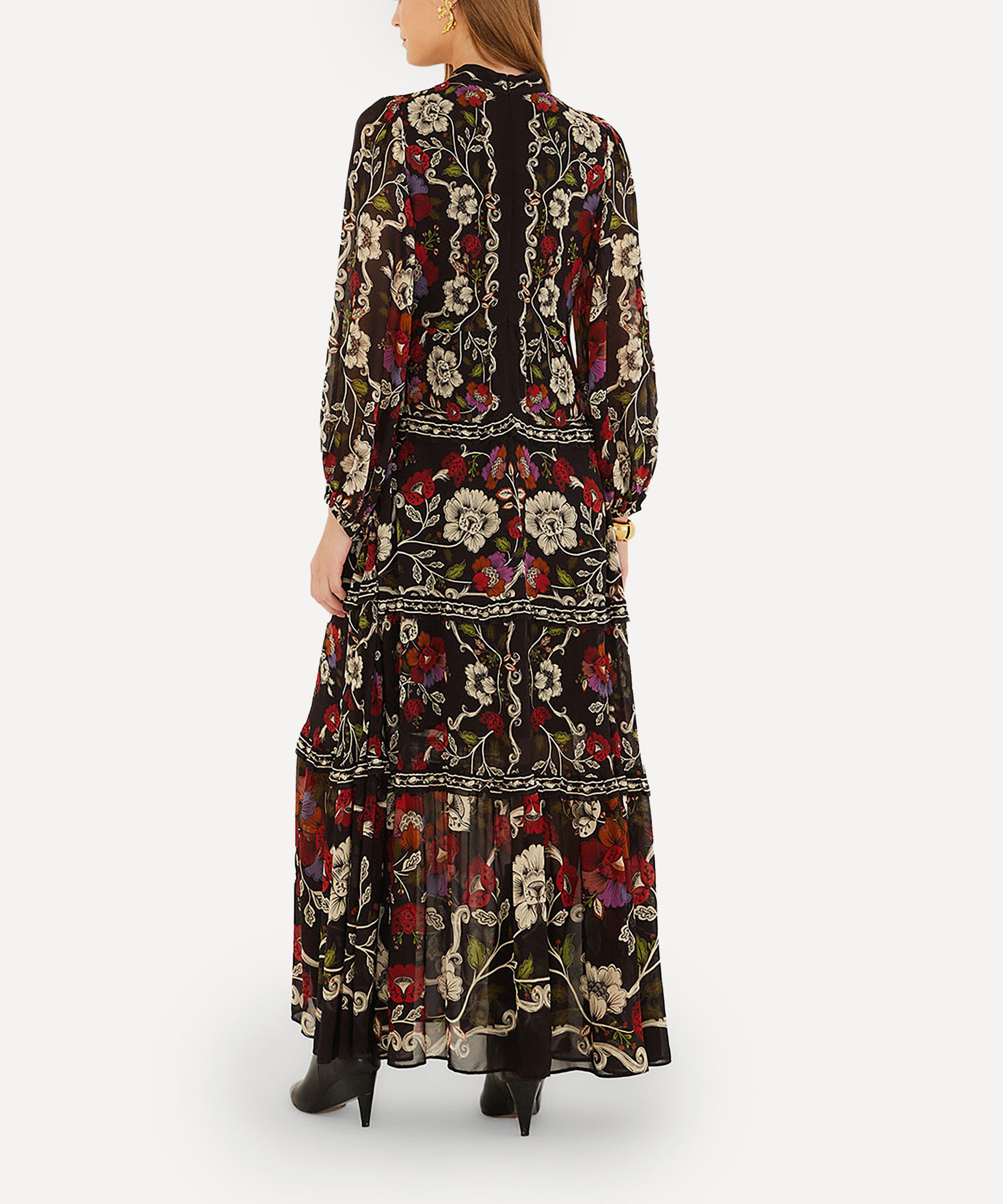 FARM Rio - Black Rococo Flowers Maxi Dress image number 1