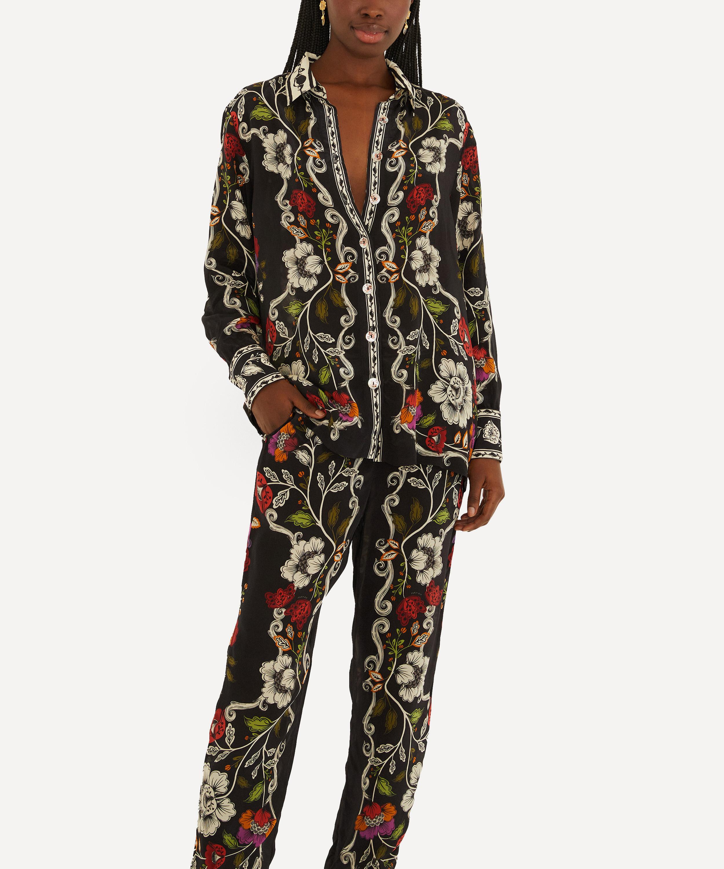 FARM Rio - Black Rococo Flowers Trousers