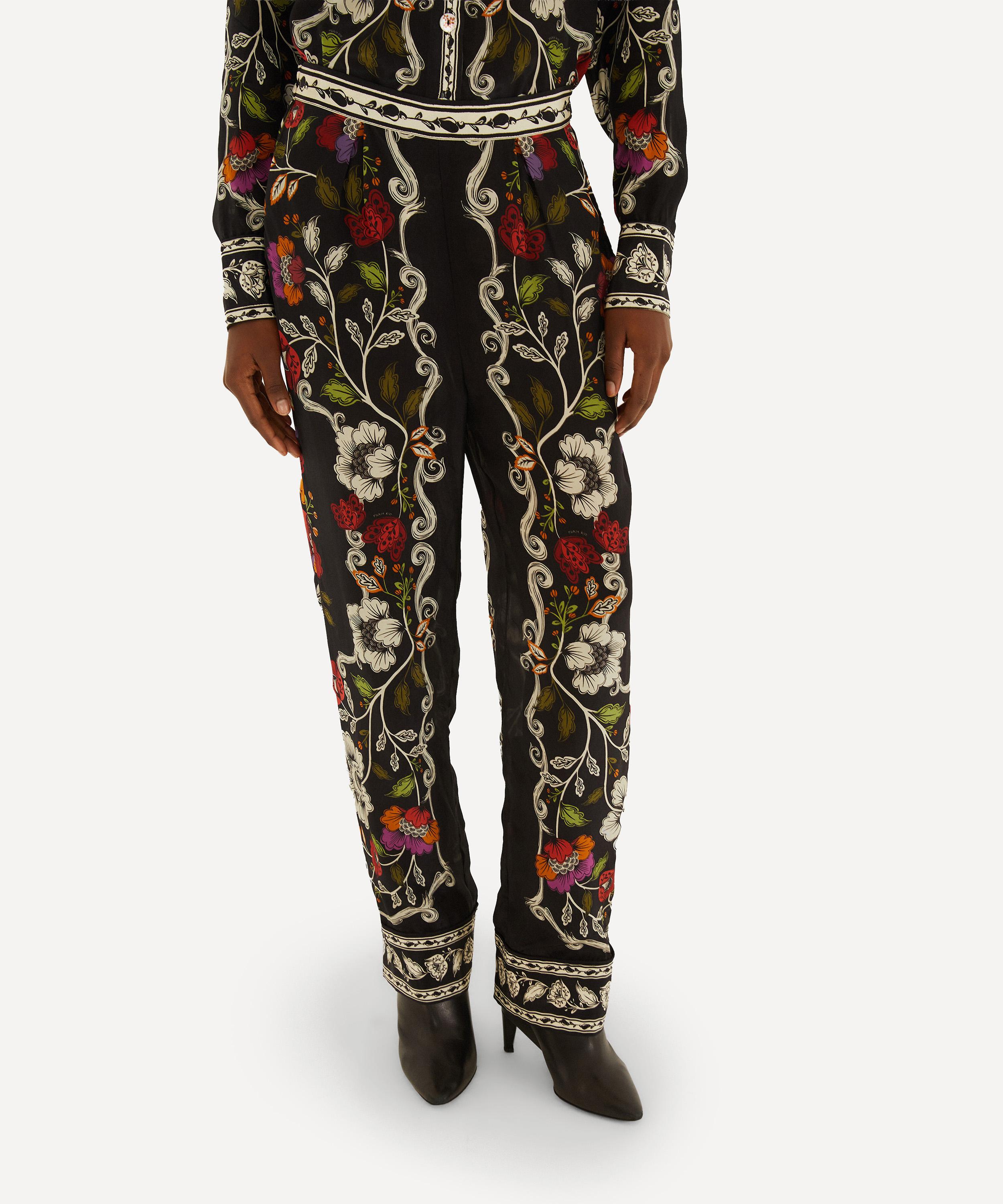 FARM Rio - Black Rococo Flowers Trousers image number 2