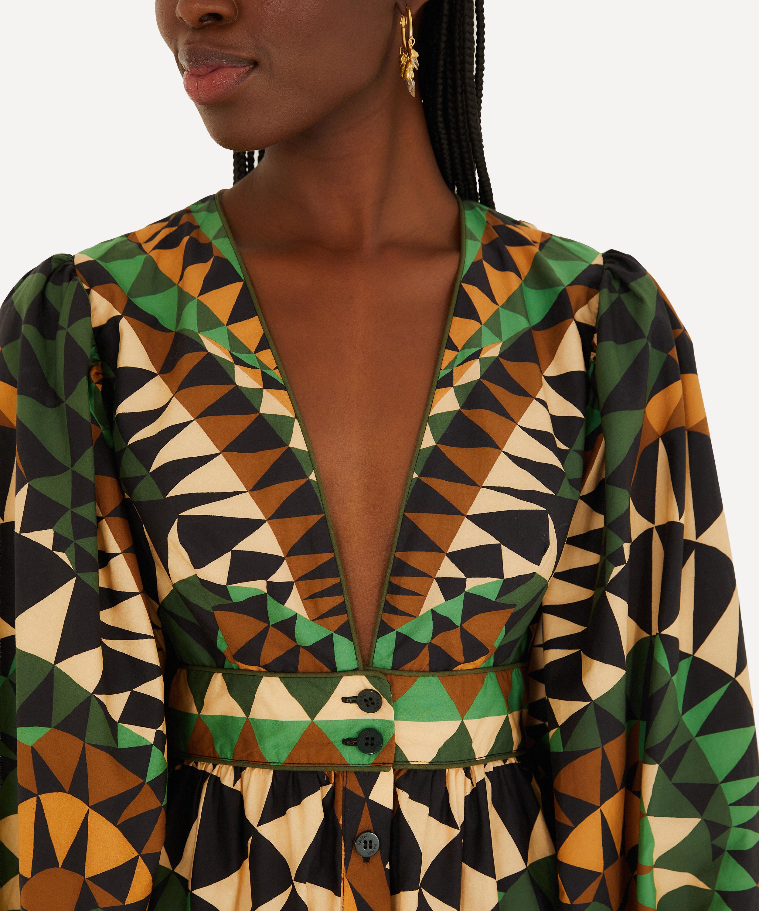 FARM Rio - Green Heart Deco Puff-Sleeve Mini Dress image number 2