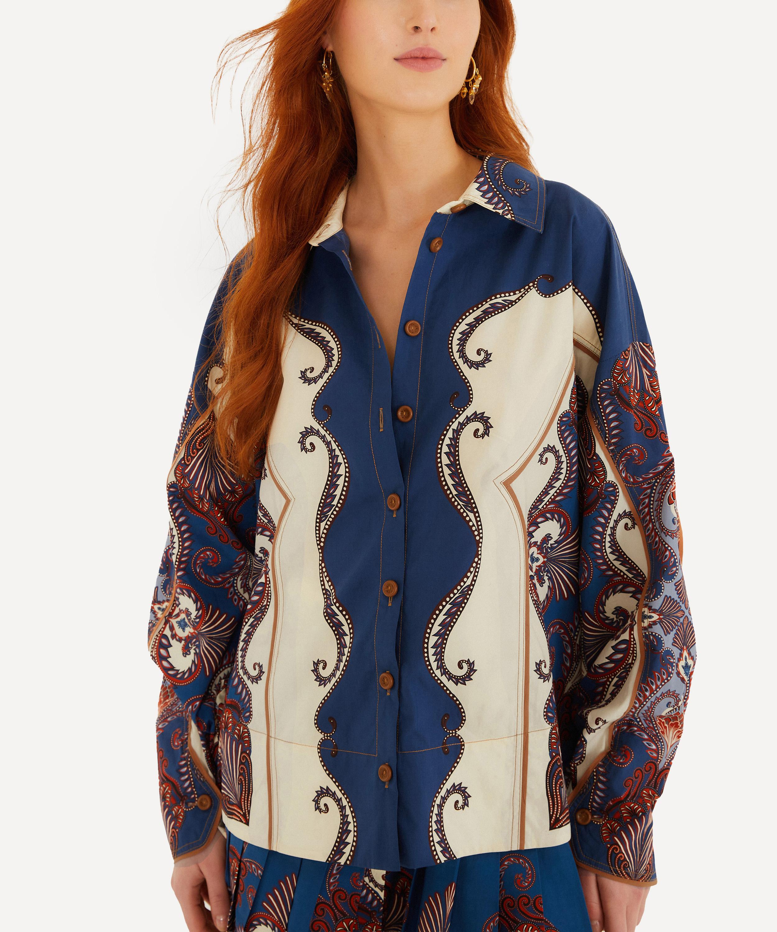 FARM Rio - Sand Arabesque Scarf Collared Shirt