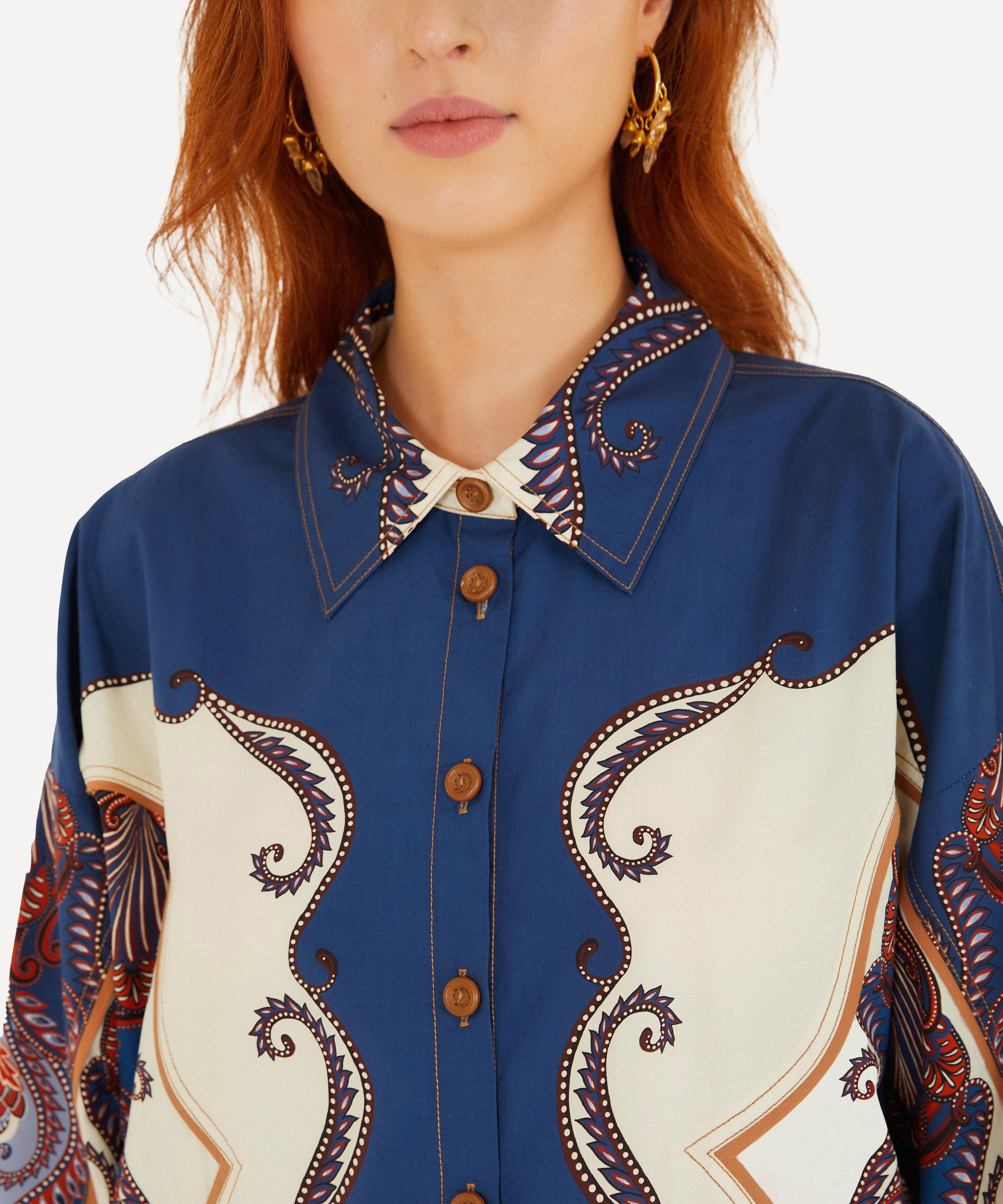 FARM Rio - Sand Arabesque Scarf Collared Shirt image number 2