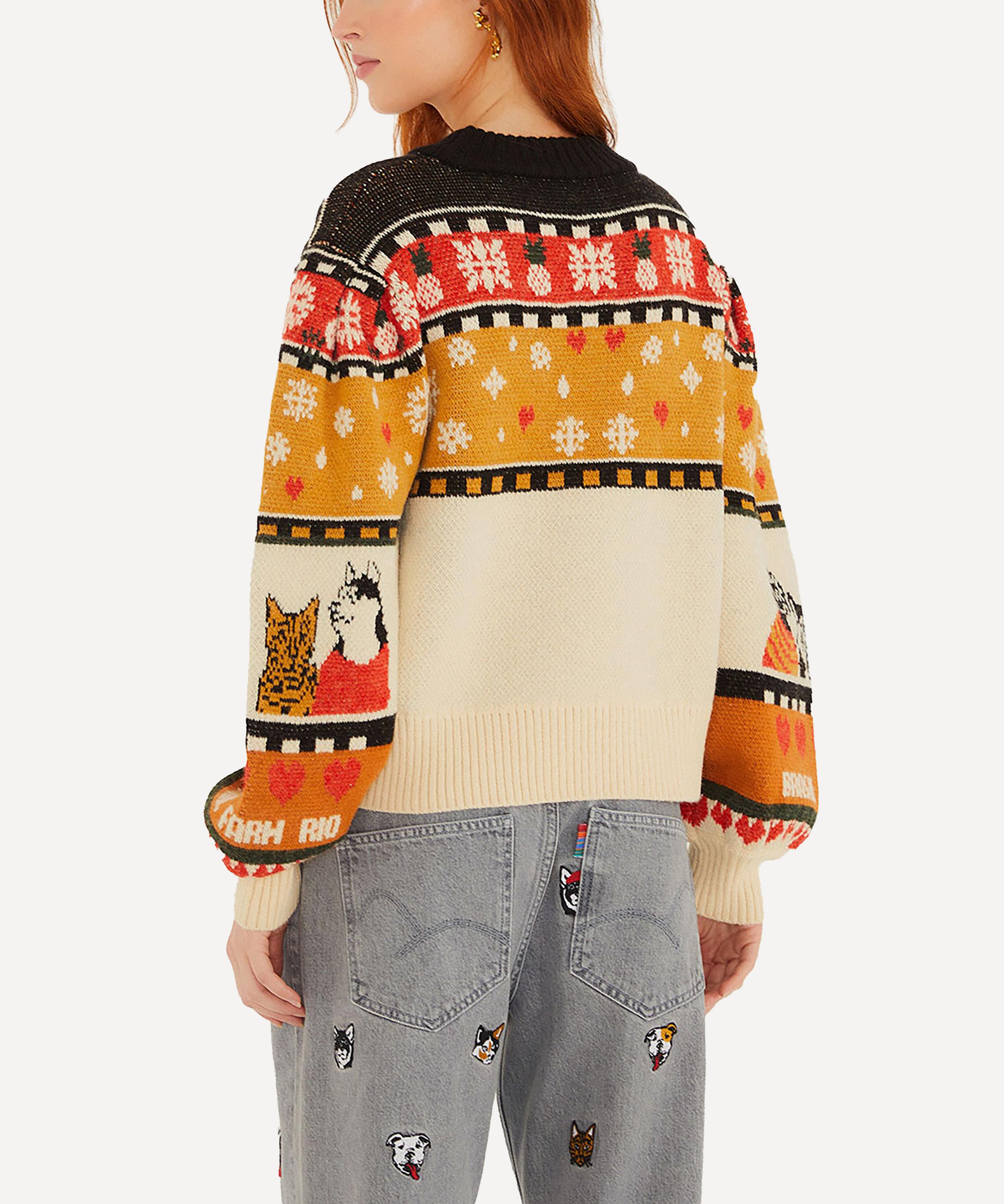 FARM Rio - Multicolor Naughty And Nice Puff-Sleeve Knit Jumper image number 1