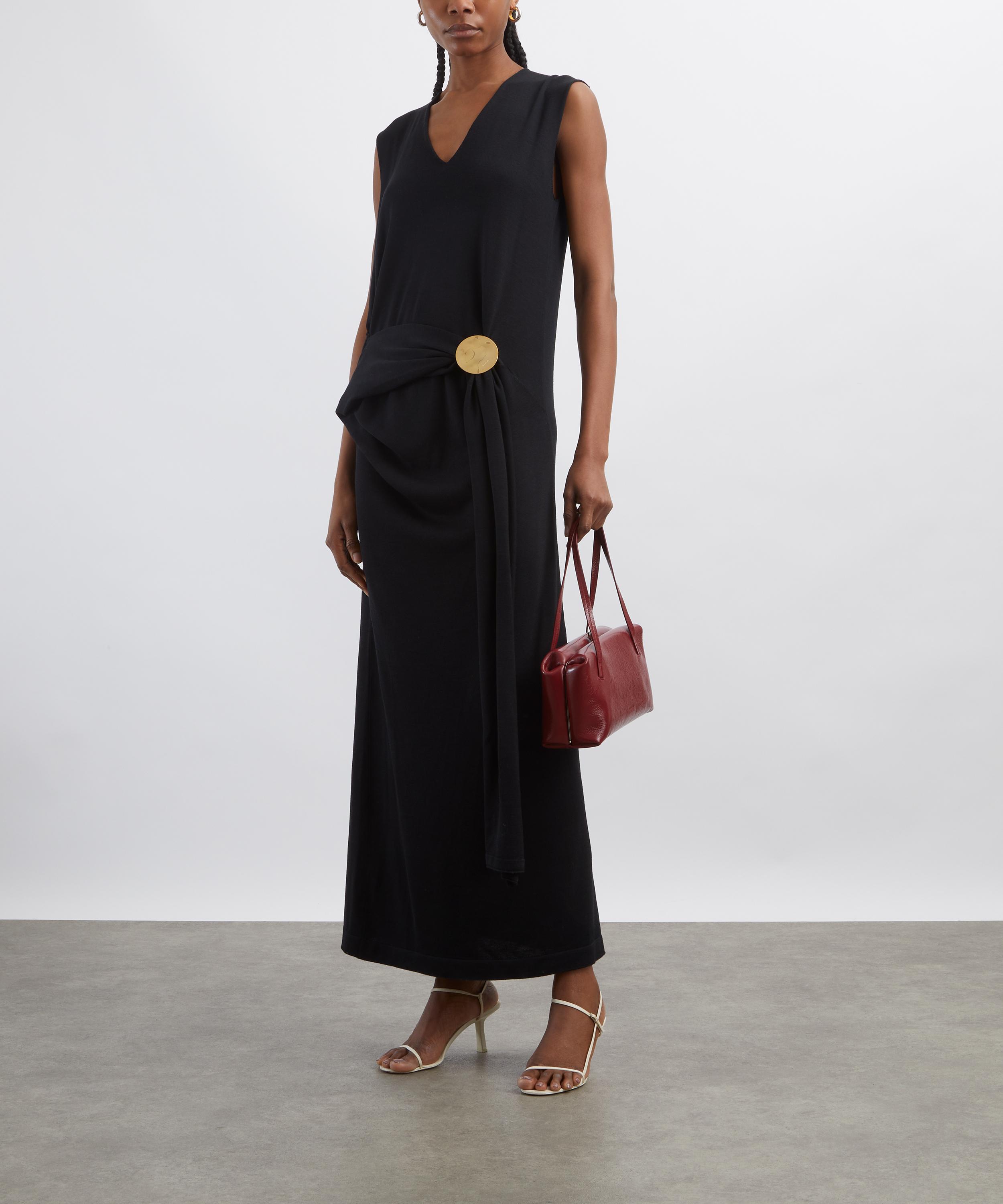 Jil Sander - Draped Wool Dress with Pin Braoch image number 1