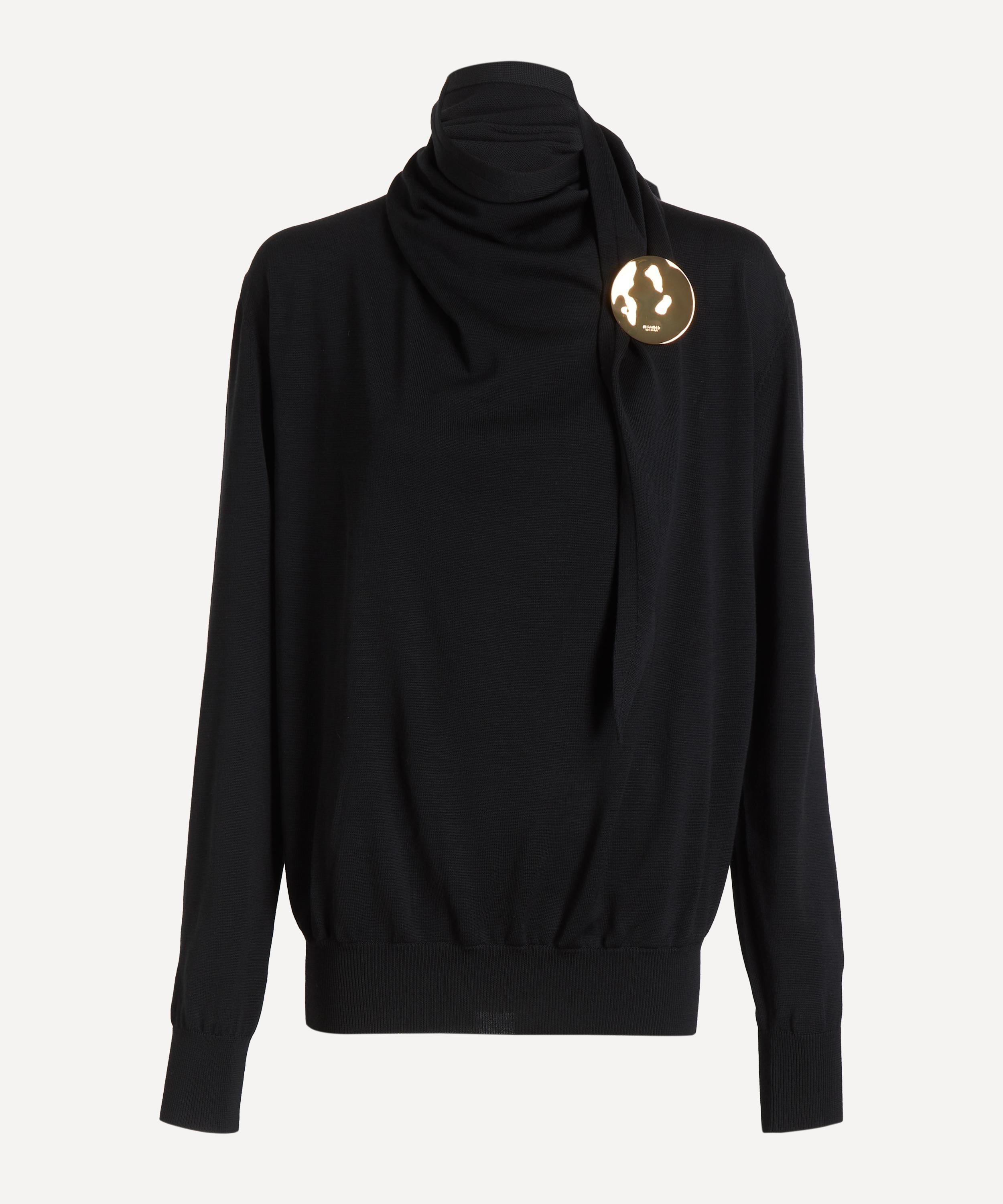 Jil Sander - Draped Wool Jumper with Pin Broach