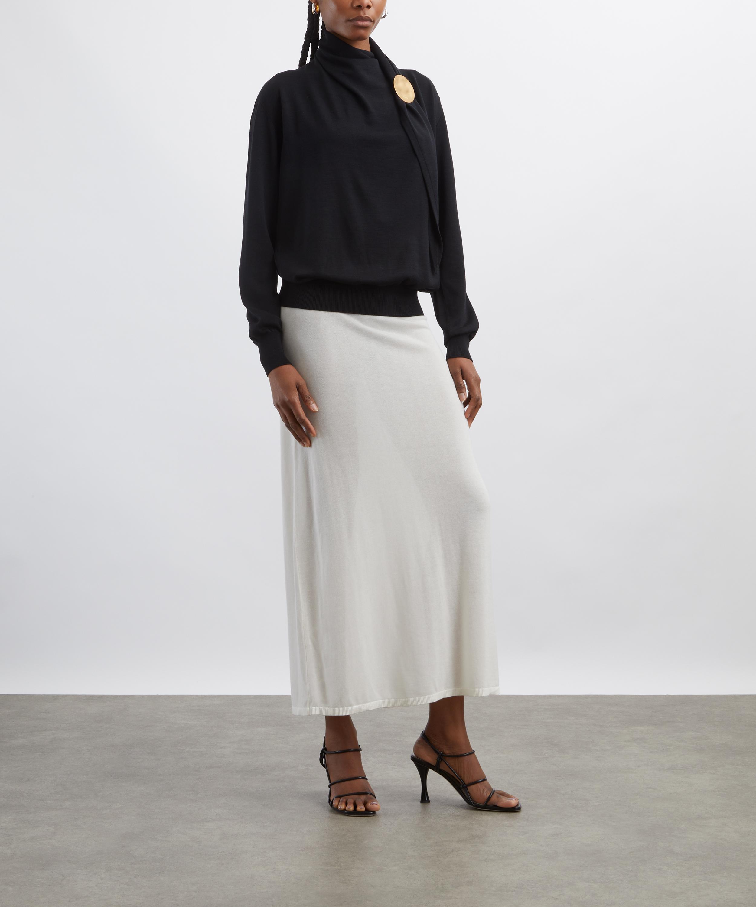 Jil Sander - Draped Wool Jumper with Pin Broach image number 1