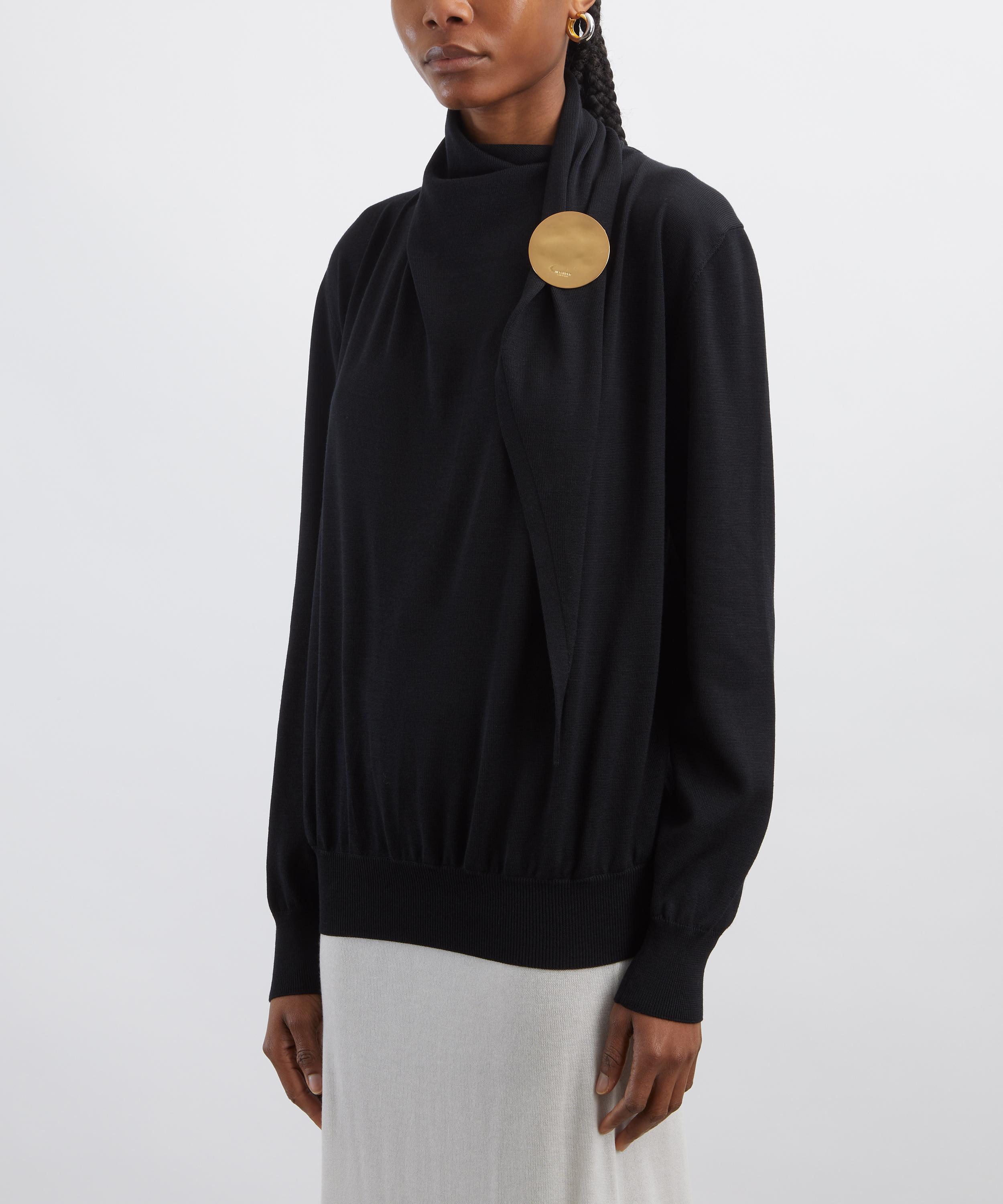 Jil Sander - Draped Wool Jumper with Pin Broach image number 2
