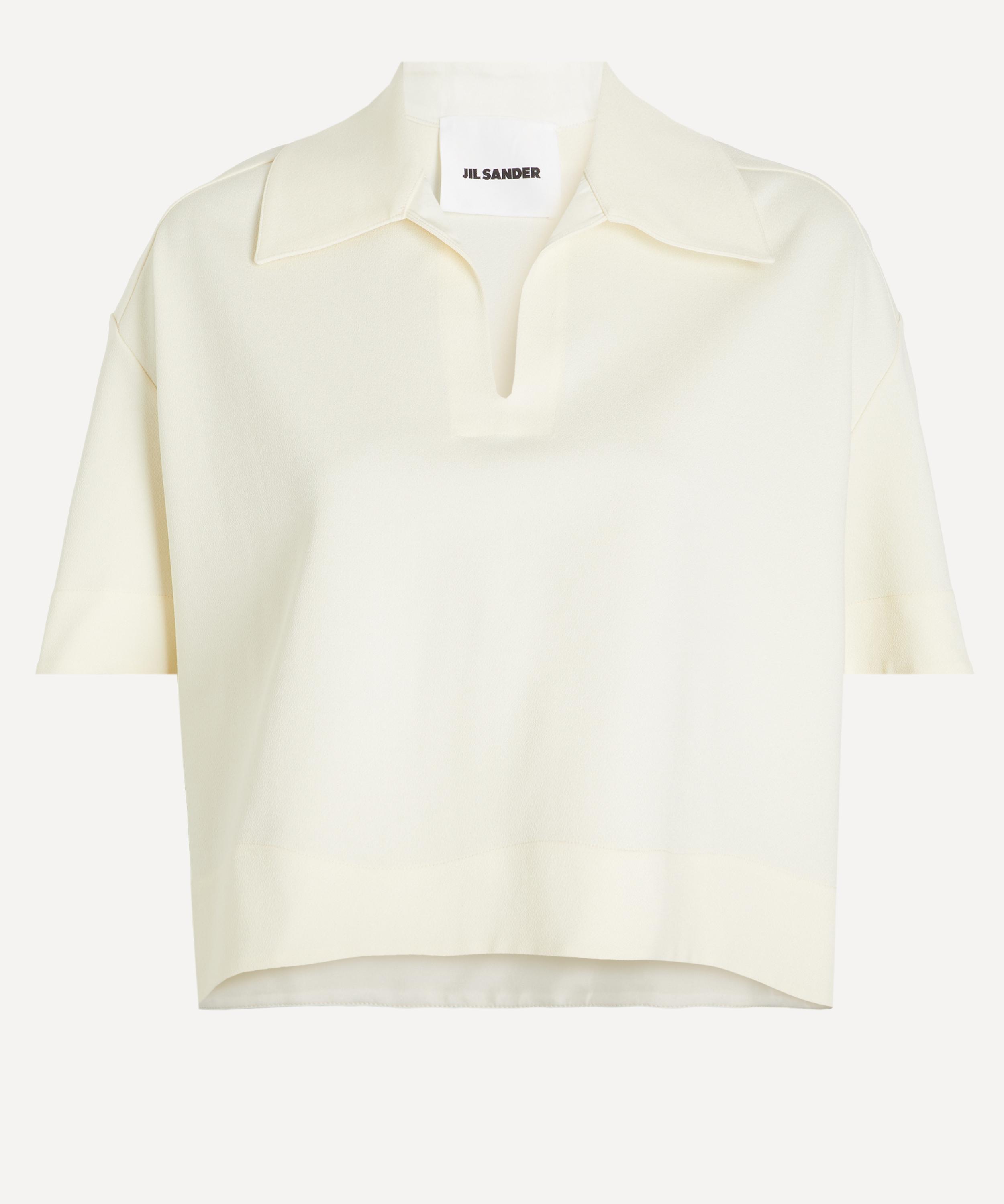 Jil Sander - Chalk Cropped Polo Shirt