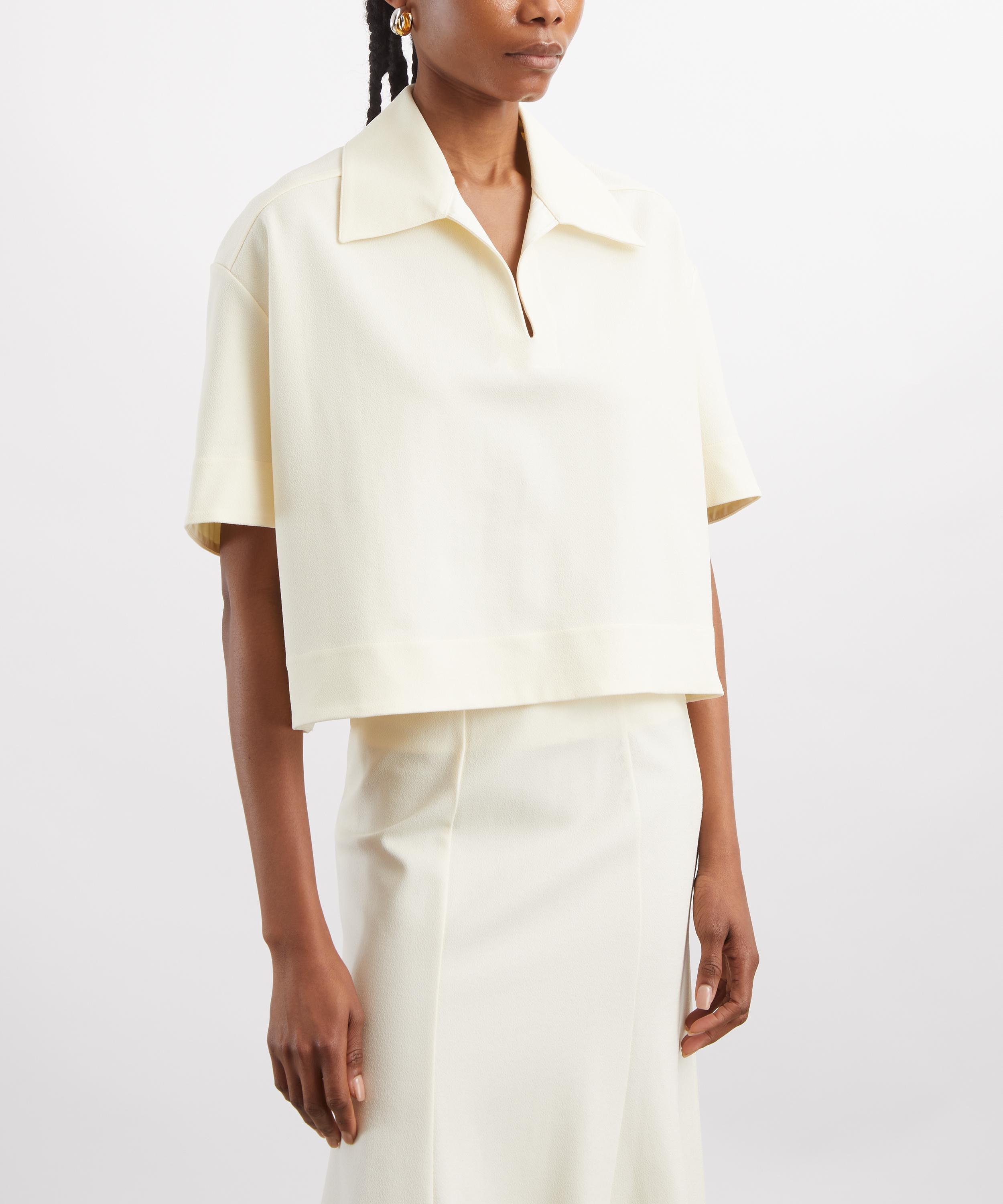 Jil Sander - Chalk Cropped Polo Shirt image number 2