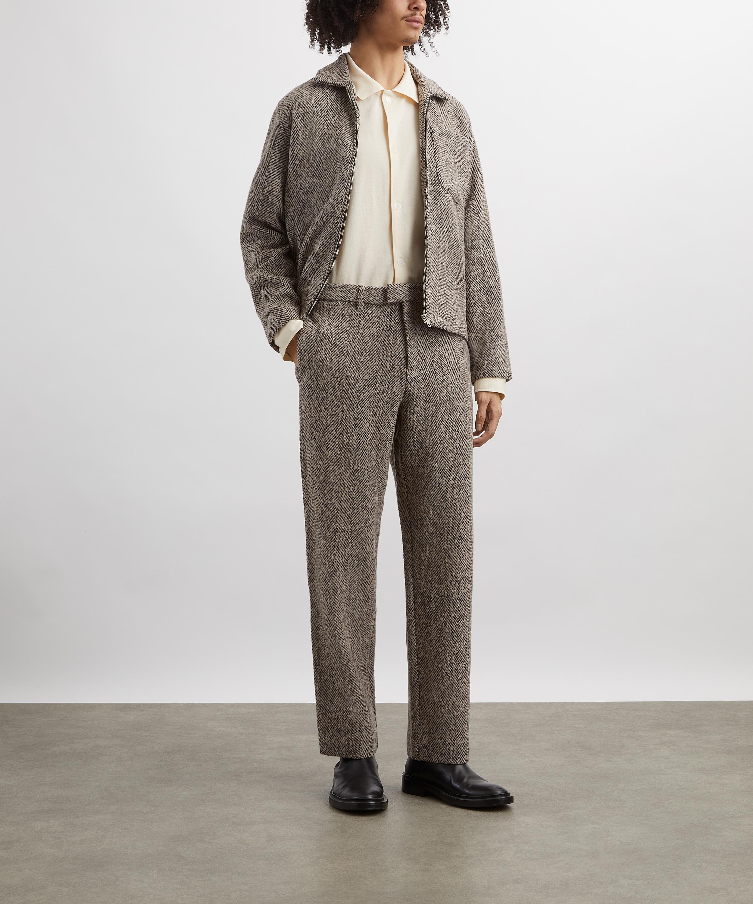 Percival - Herringbone Straight-Leg Wool Trousers image number 1