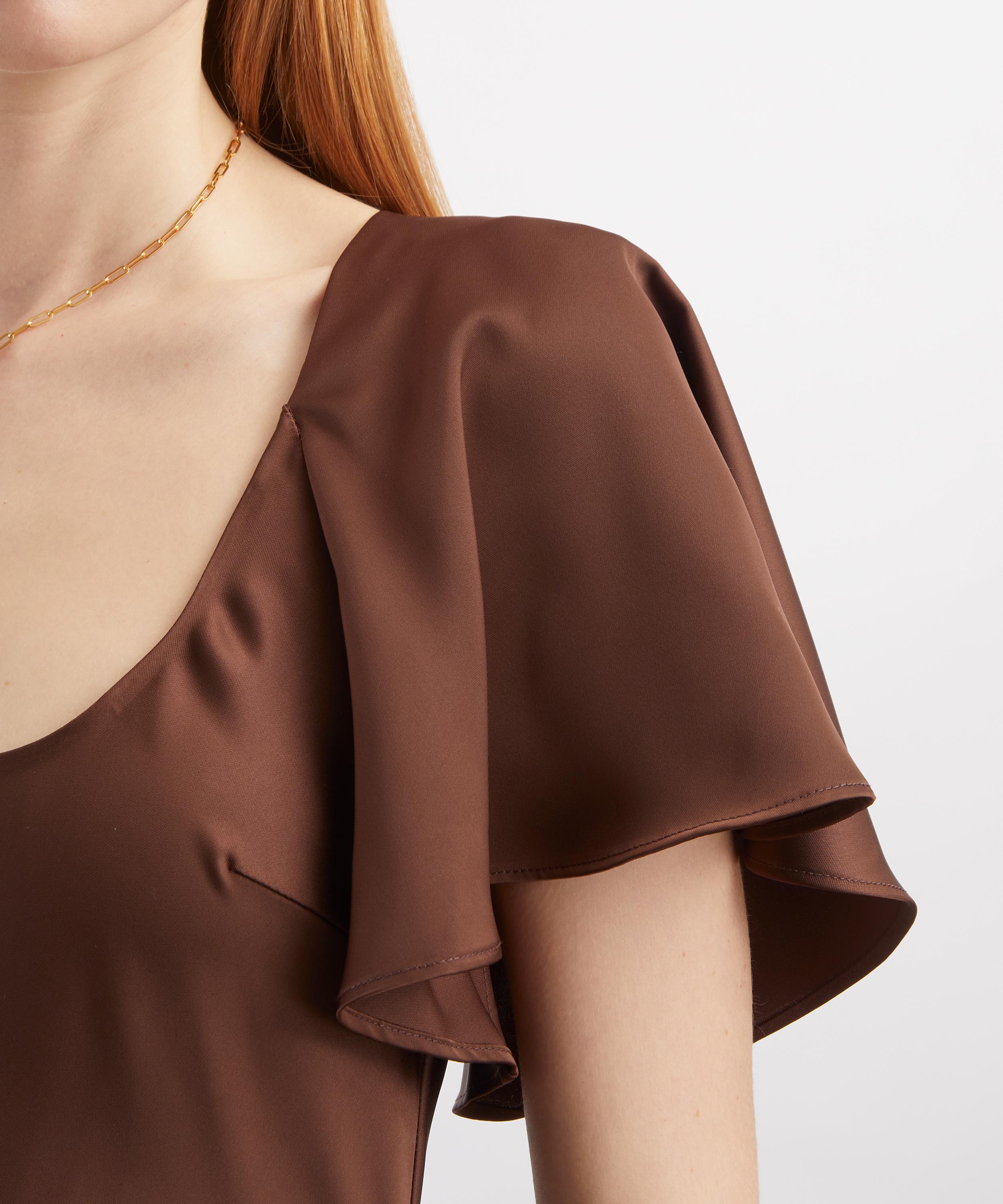 ROTATE Birger Christensen - Satin Flowy Sleeve Maxi Dress image number 4