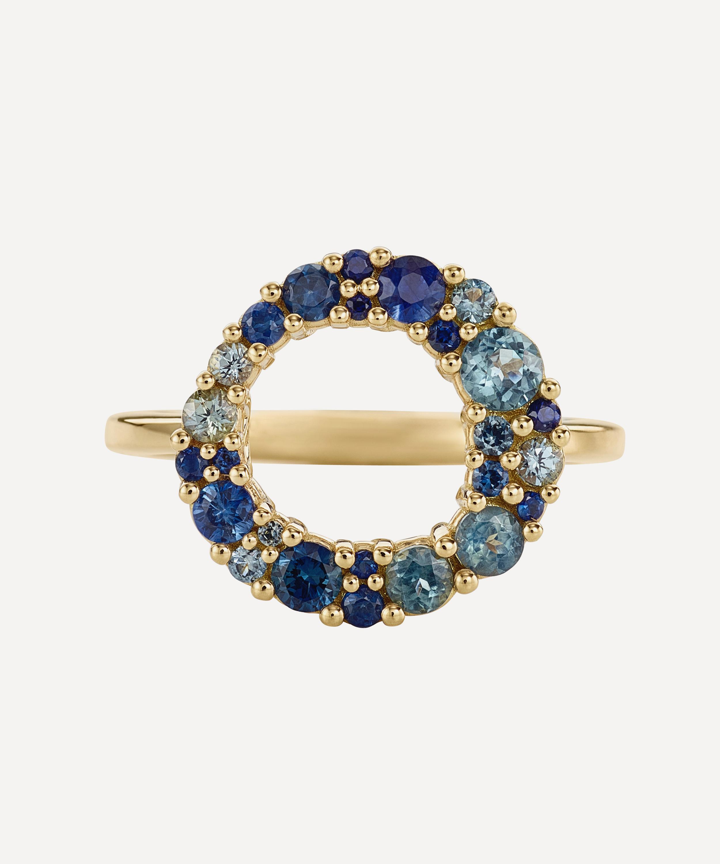 Artemer - 18ct Gold Bubble Multicolour Sapphire Ring