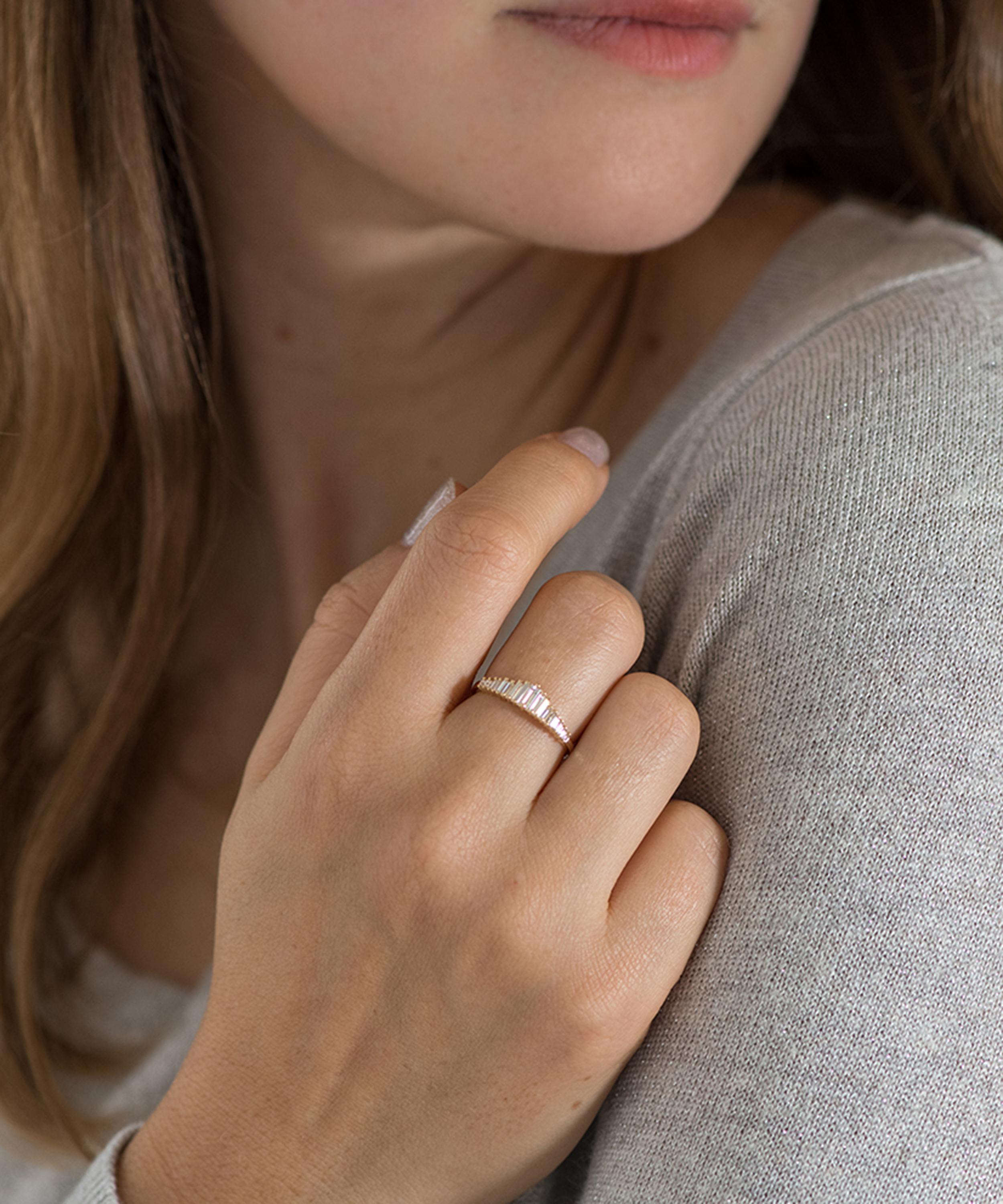 Artemer - 18ct Gold Art Deco Diamond Tiara Engagement Ring image number 1