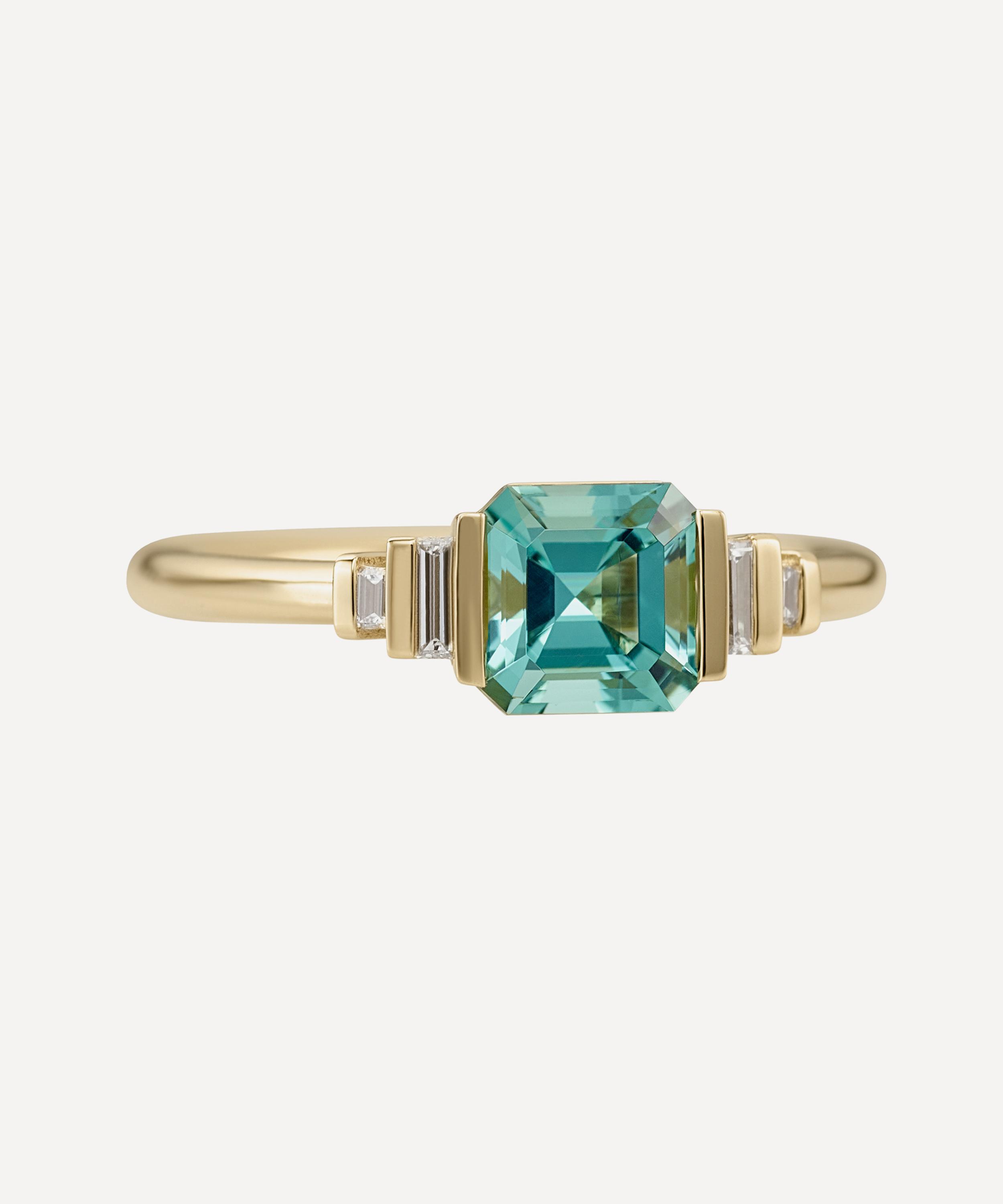 Artemer - 18ct Gold Atlantis Asscher Cut Tourmaline Engagement Ring