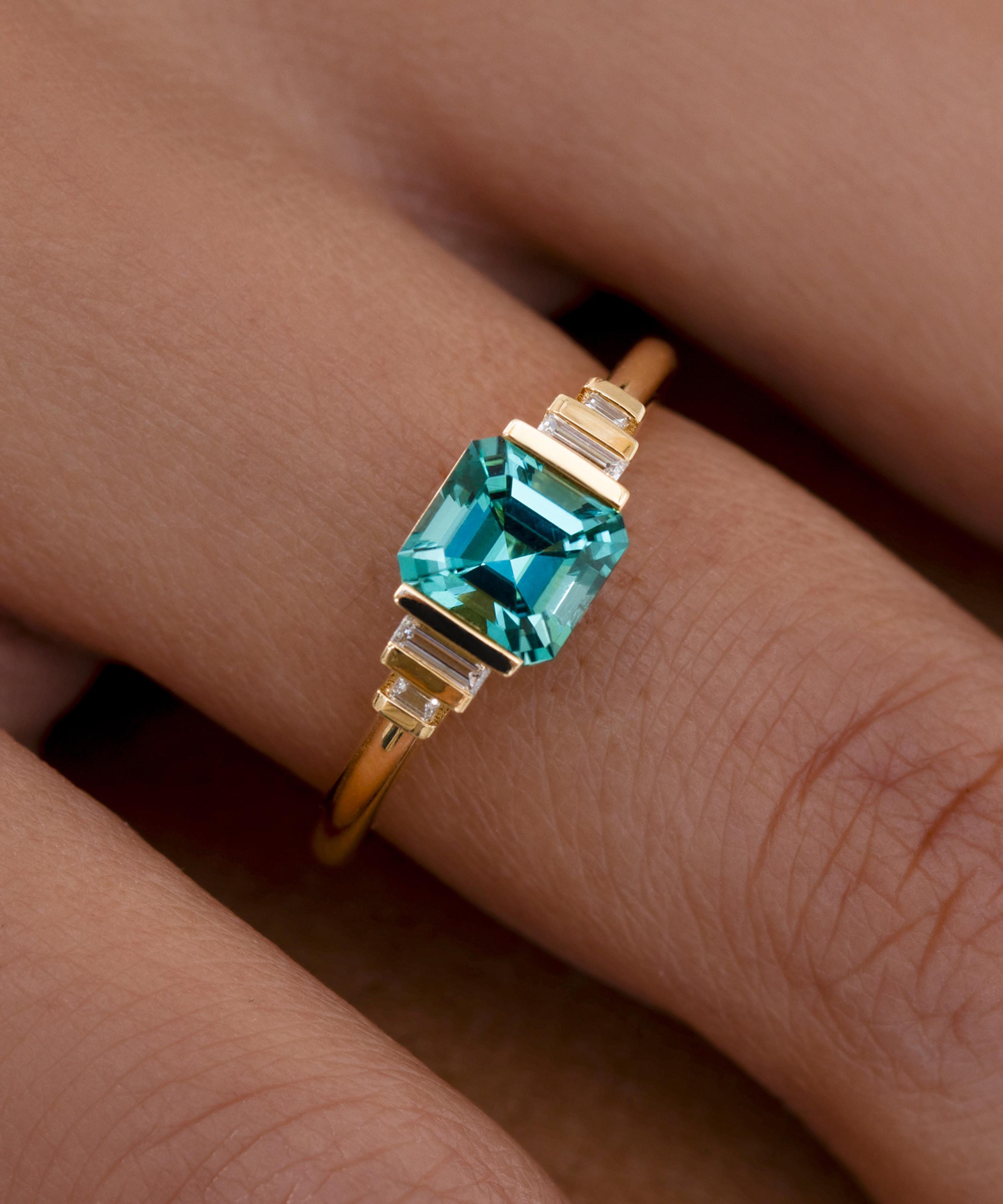 Artemer - 18ct Gold Atlantis Asscher Cut Tourmaline Engagement Ring image number 2