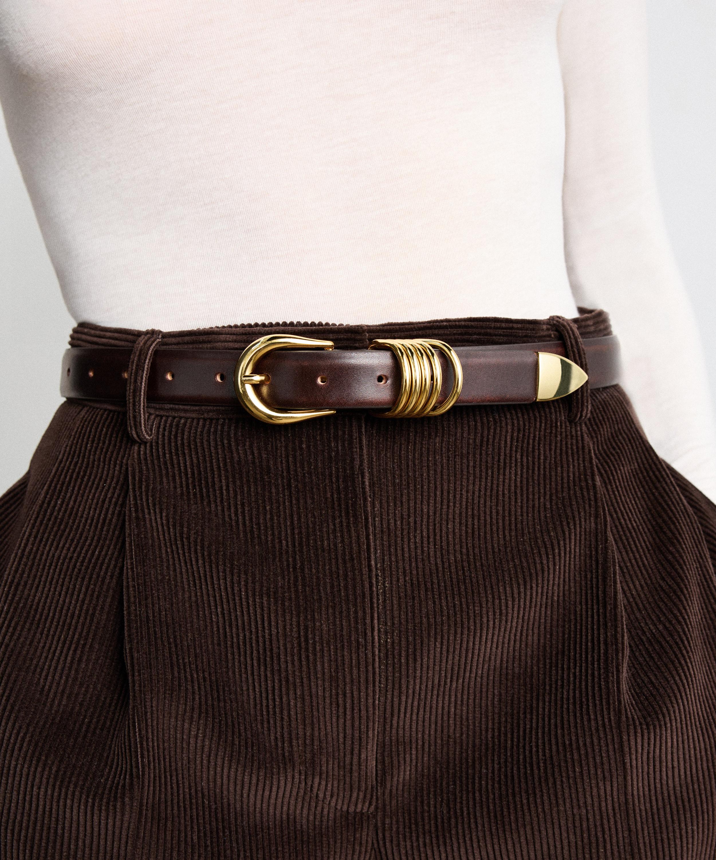 D&eacute;hanche - Hollyhock Leather Belt image number 1