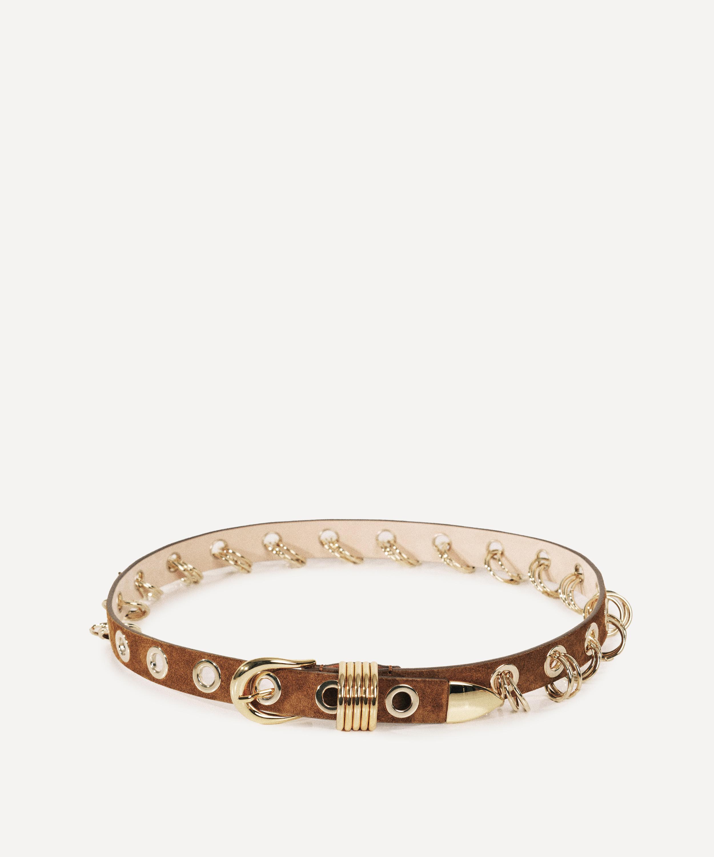 D&eacute;hanche - Revenge Gold Suede Leather Belt image number 0