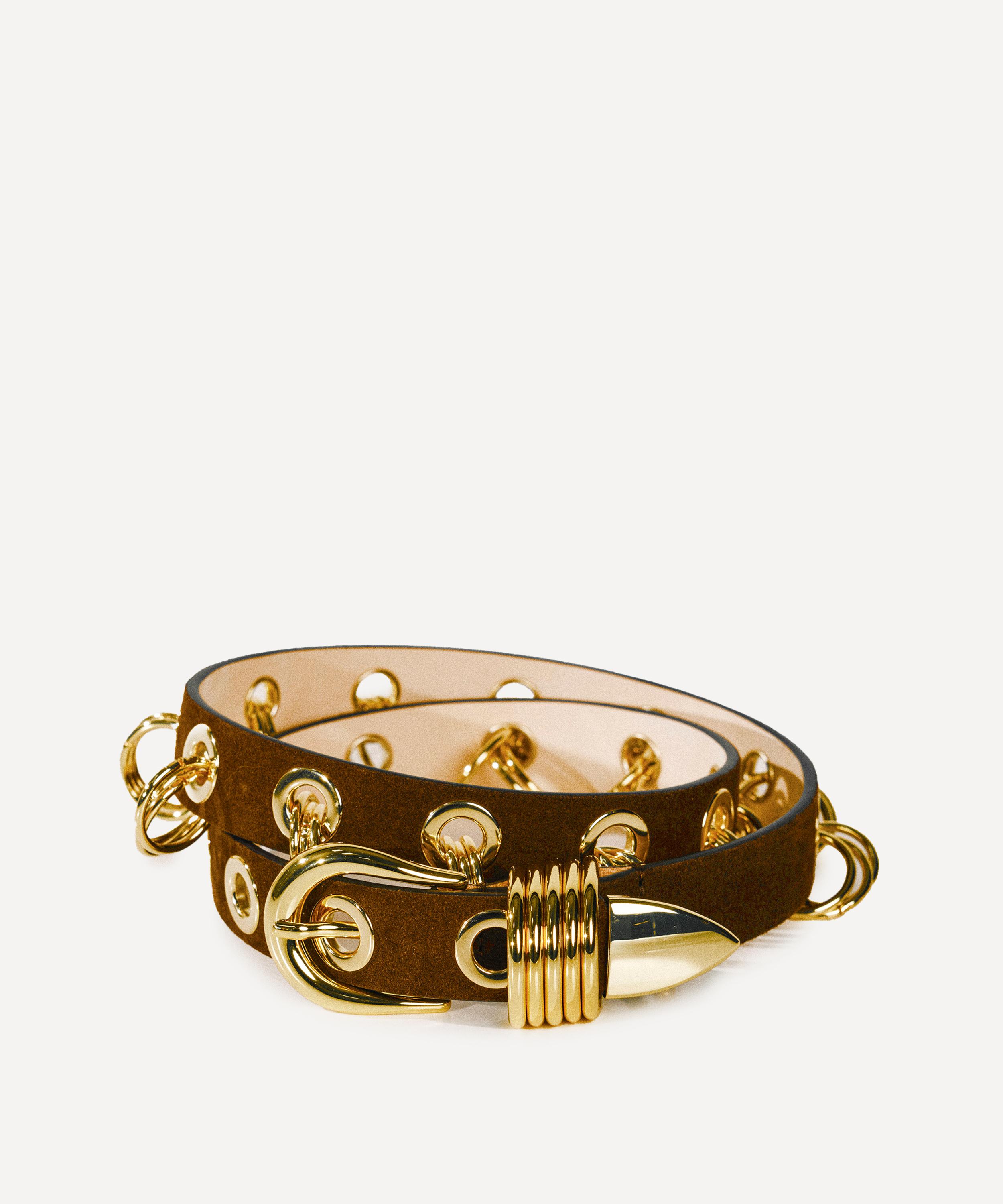 D&eacute;hanche - Revenge Gold Suede Leather Belt image number 2