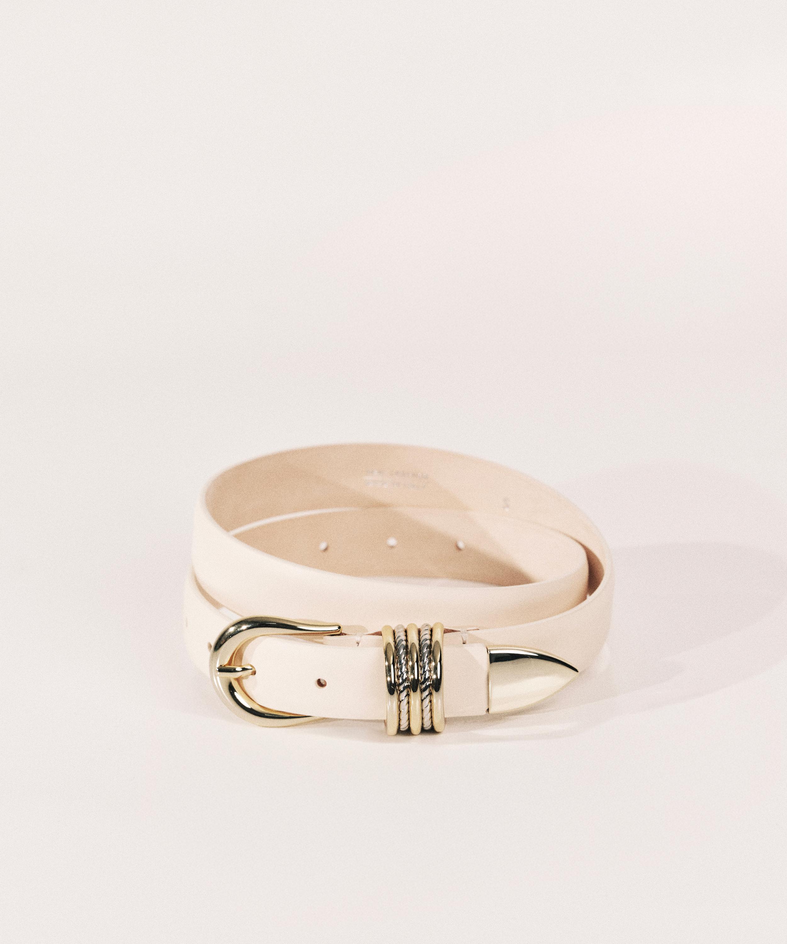 D&eacute;hanche - Helica Mixed Metal Leather Belt image number 1