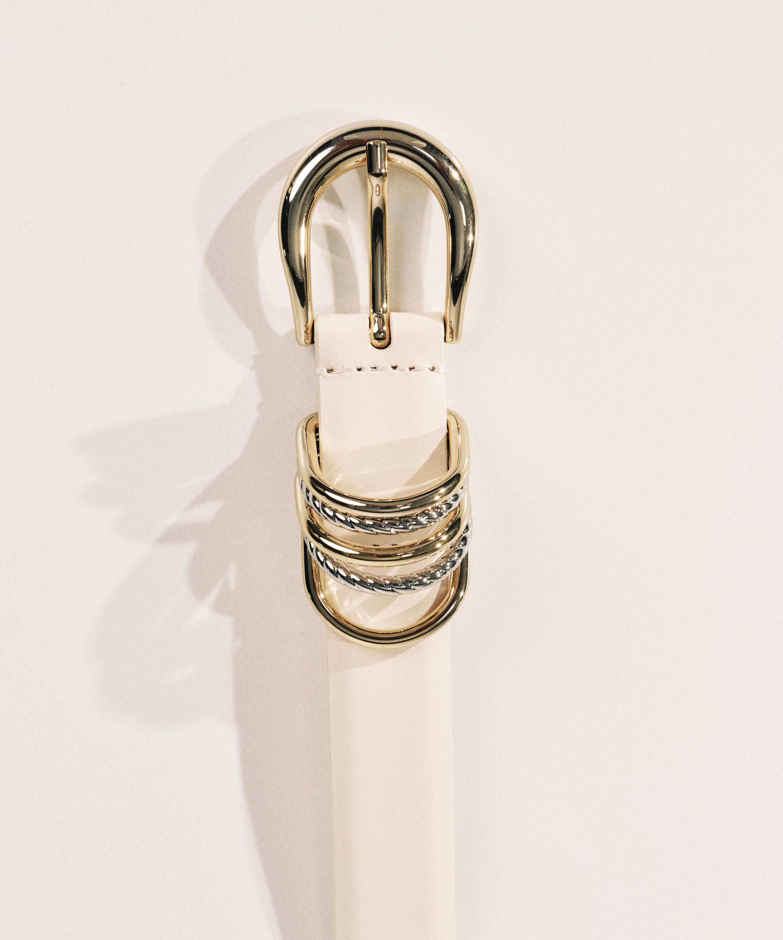 D&eacute;hanche - Helica Mixed Metal Leather Belt image number 2