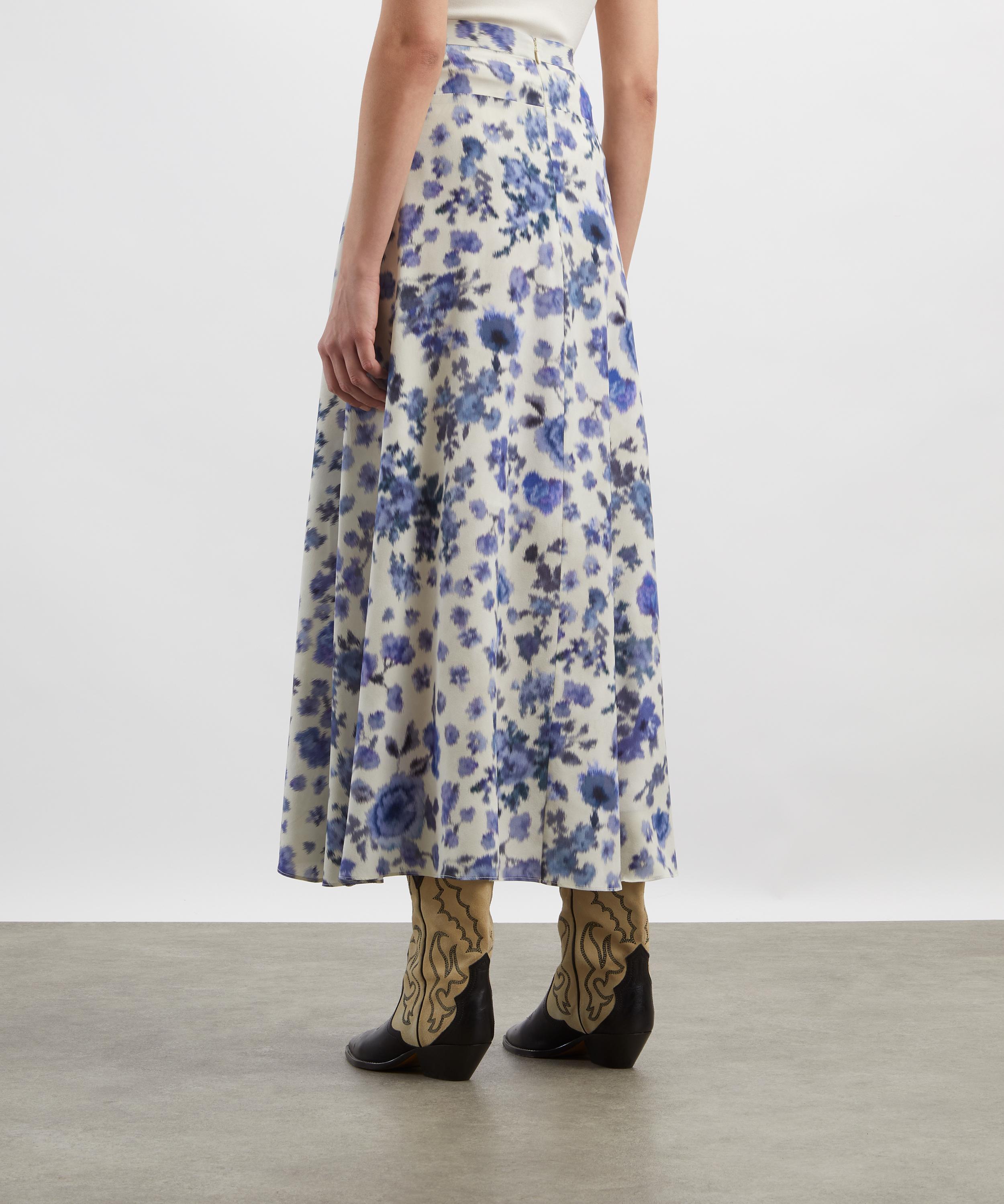 Isabel Marant - Sakura Long Stretch Silk Rose Print Skirt image number 3