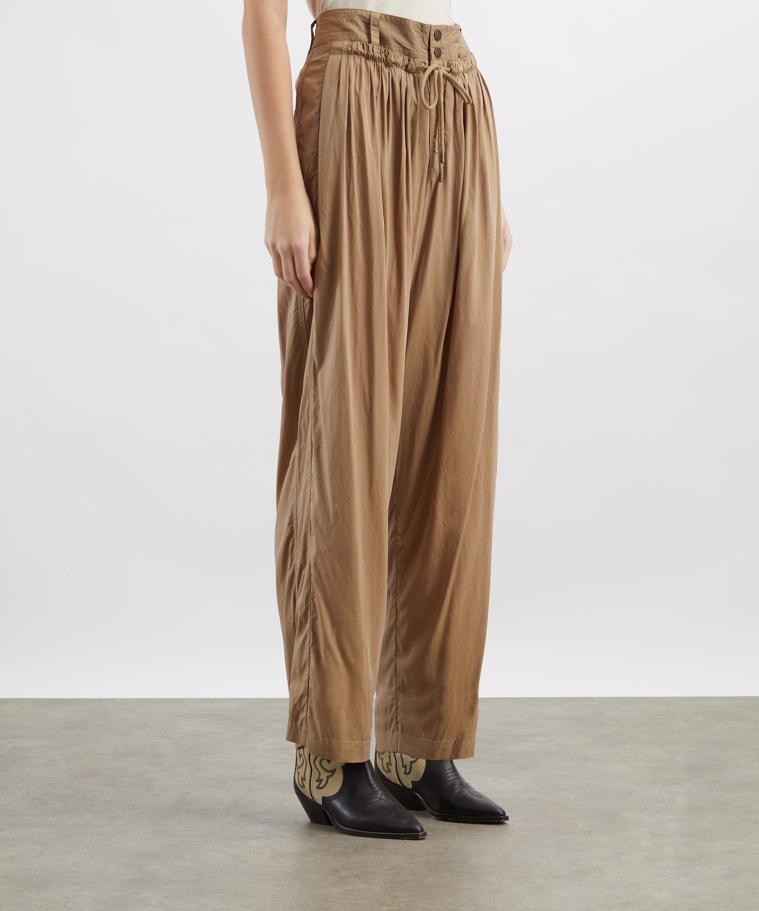 Isabel Marant - Inaya Khaki Wide-Leg Layered Trousers image number 2