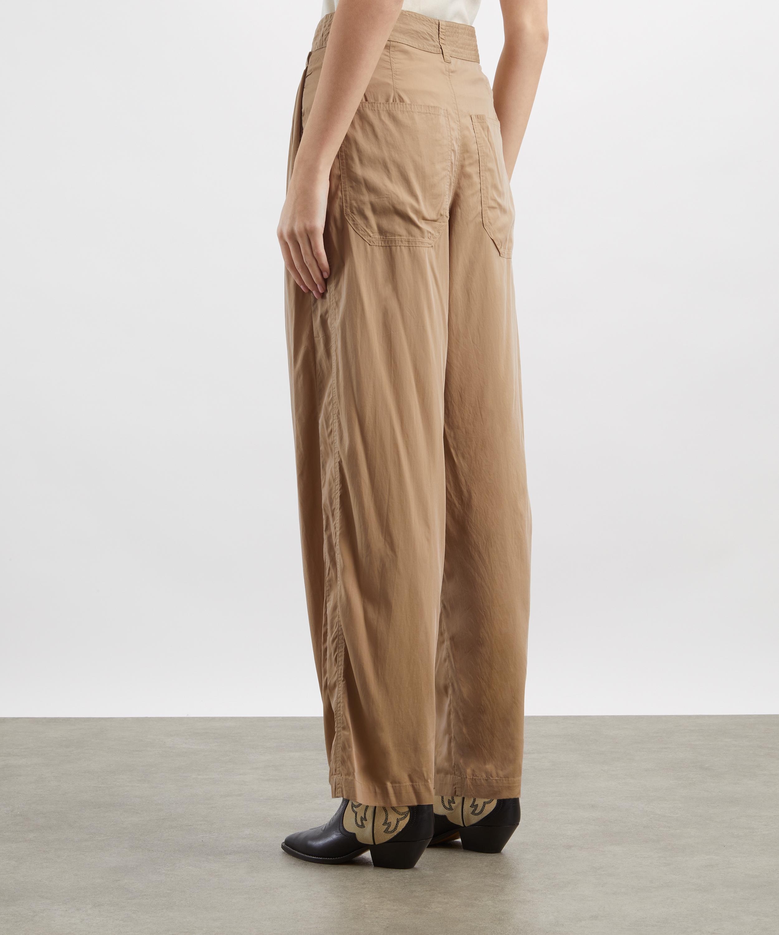 Isabel Marant - Inaya Khaki Wide-Leg Layered Trousers image number 3