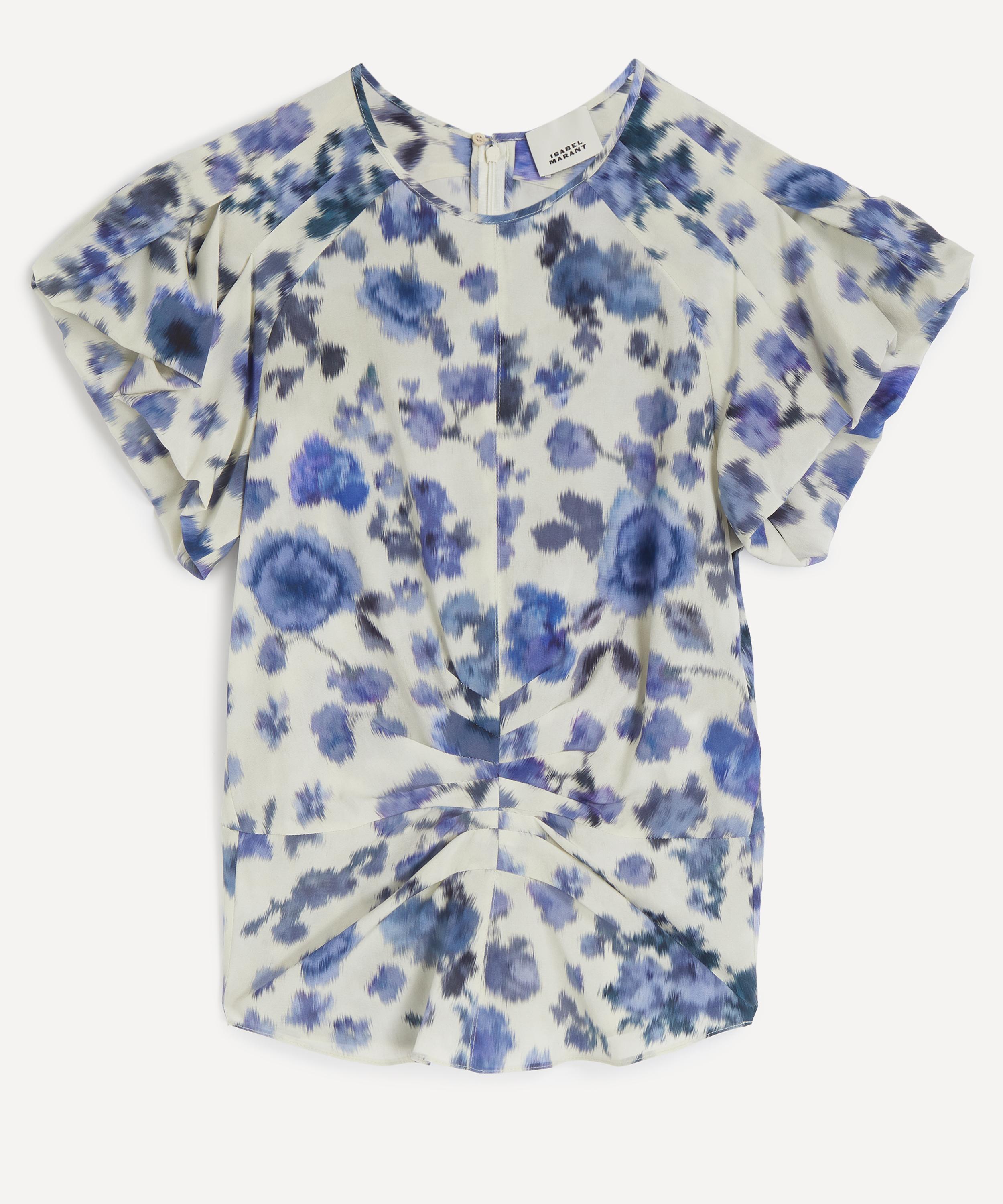 Isabel Marant - Tullya Draped Stretch Silk Rose Print Top&nbsp;