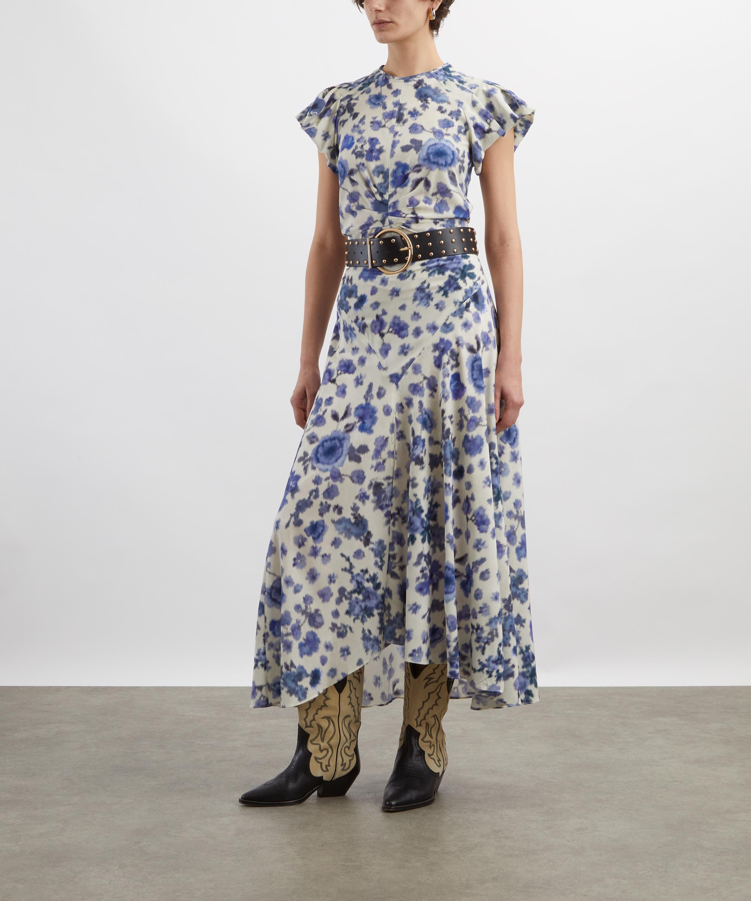 Isabel Marant - Tullya Draped Stretch Silk Rose Print Top&nbsp; image number 1