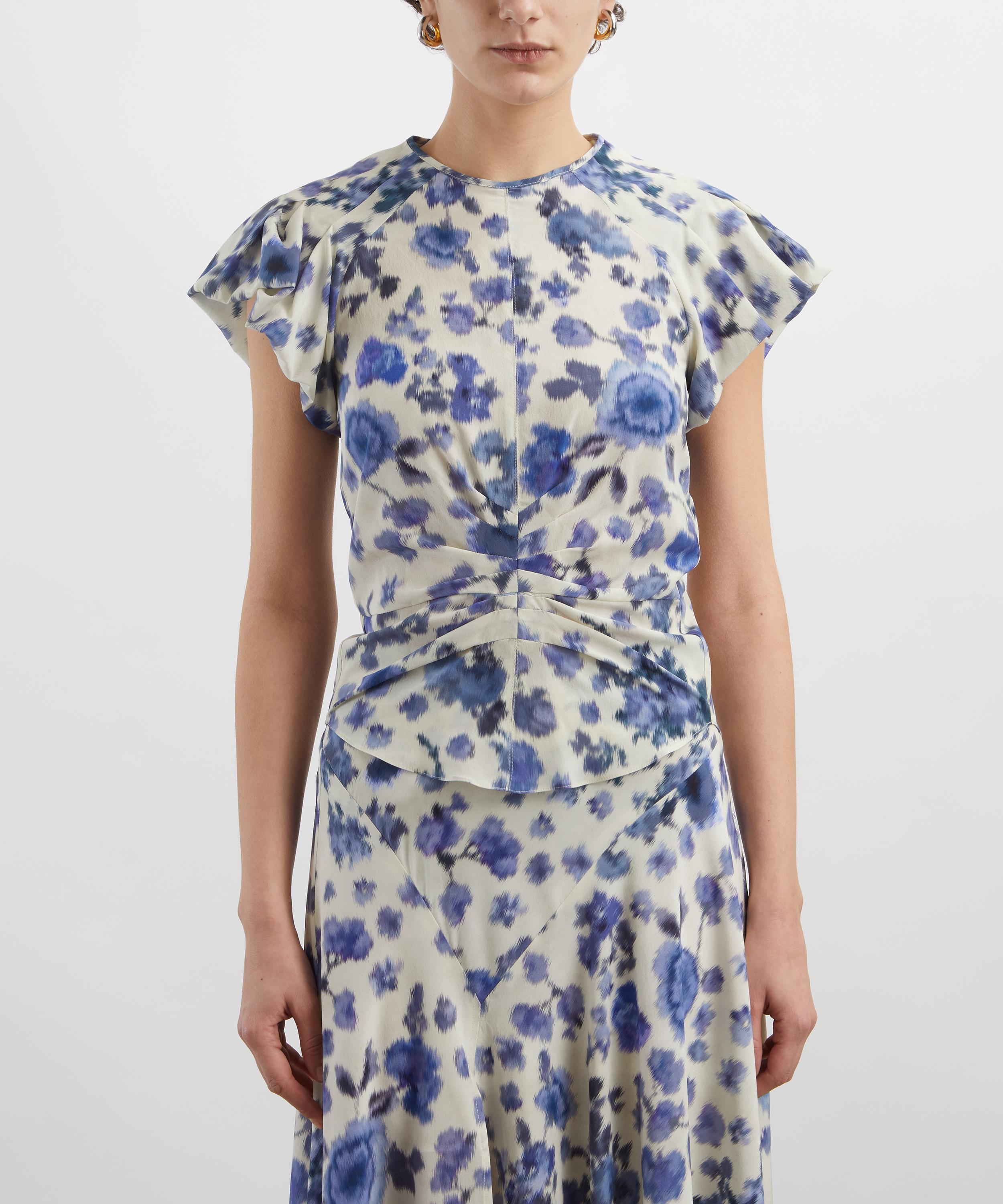 Isabel Marant - Tullya Draped Stretch Silk Rose Print Top&nbsp; image number 2