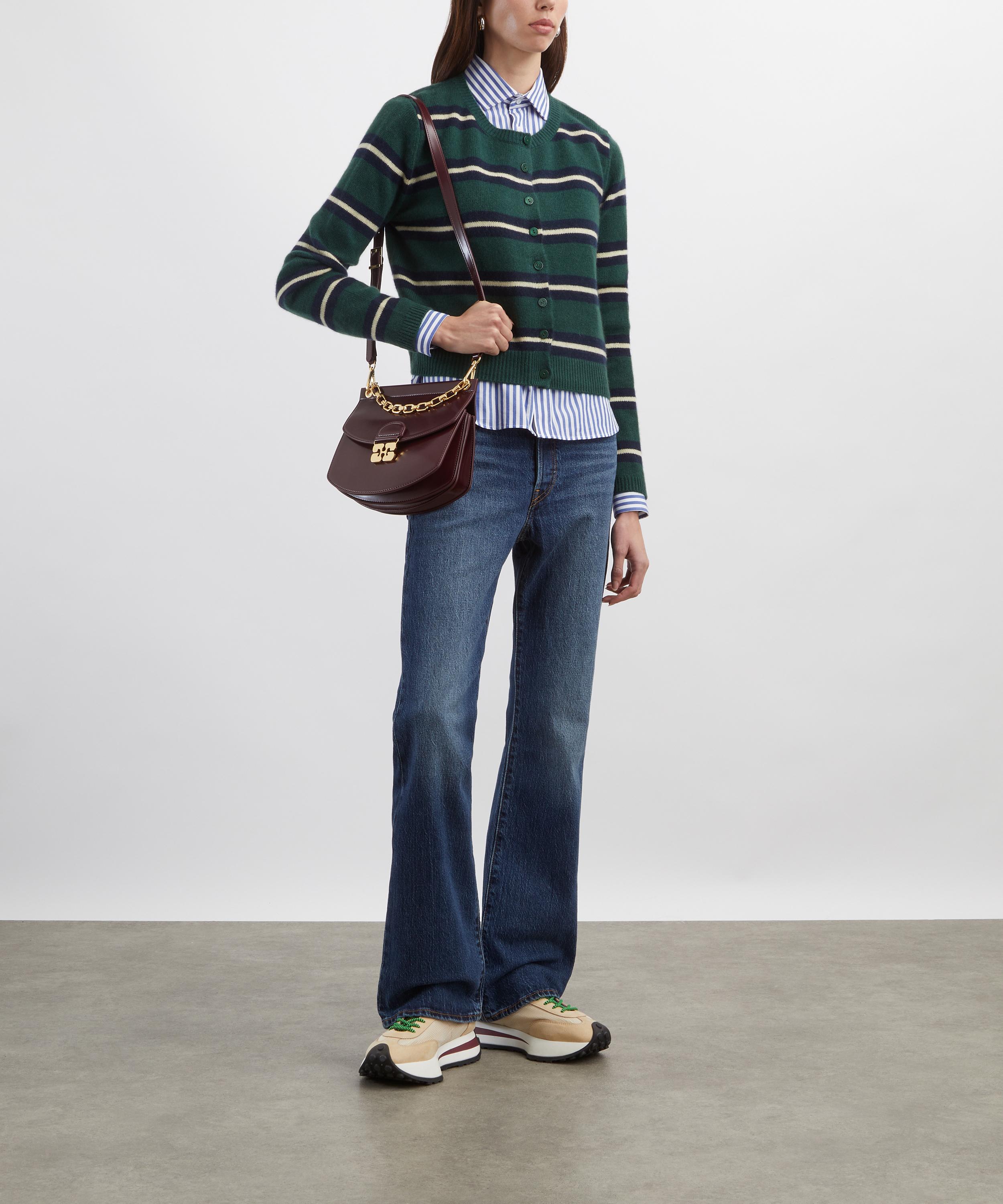 Reformation - Clara Dark Pine Multi Stripe Cashmere Cardigan&nbsp; image number 1