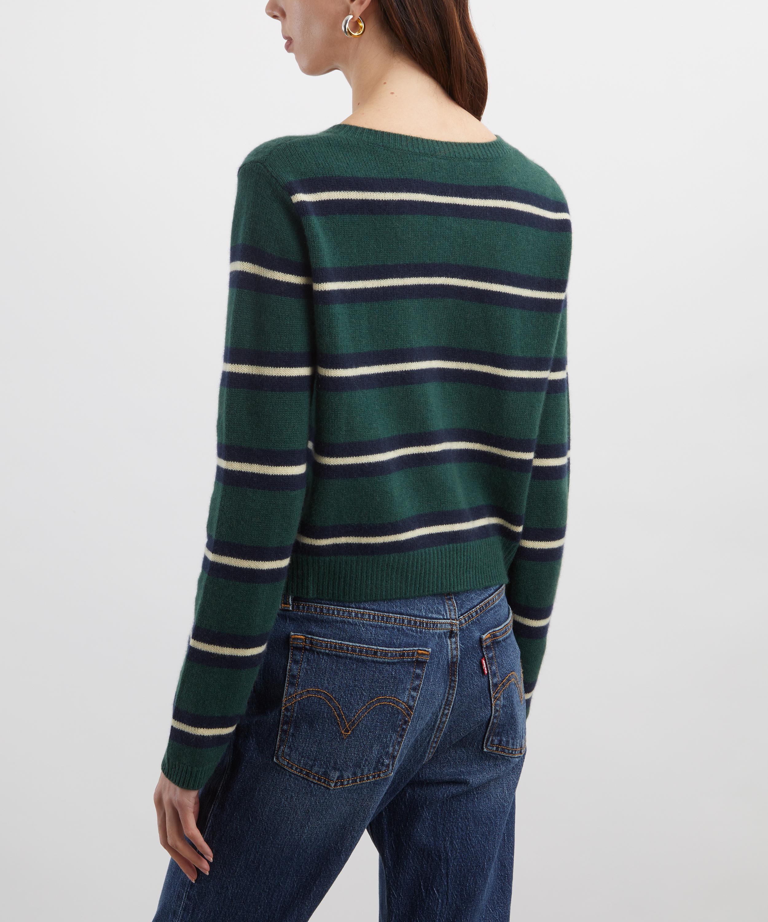 Reformation - Clara Dark Pine Multi Stripe Cashmere Cardigan&nbsp; image number 3