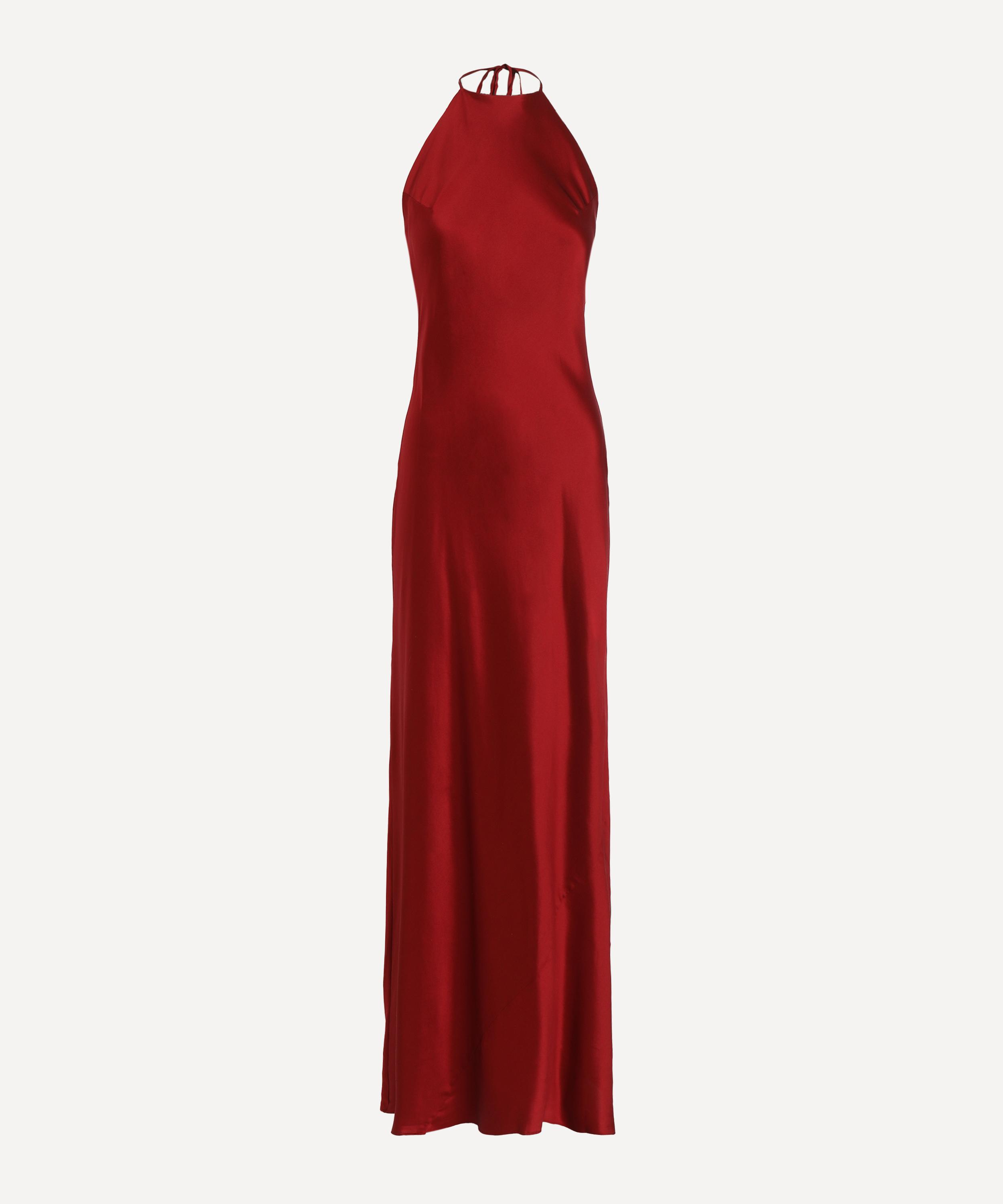 Reformation - Jeany Red Silk Maxi Dress 