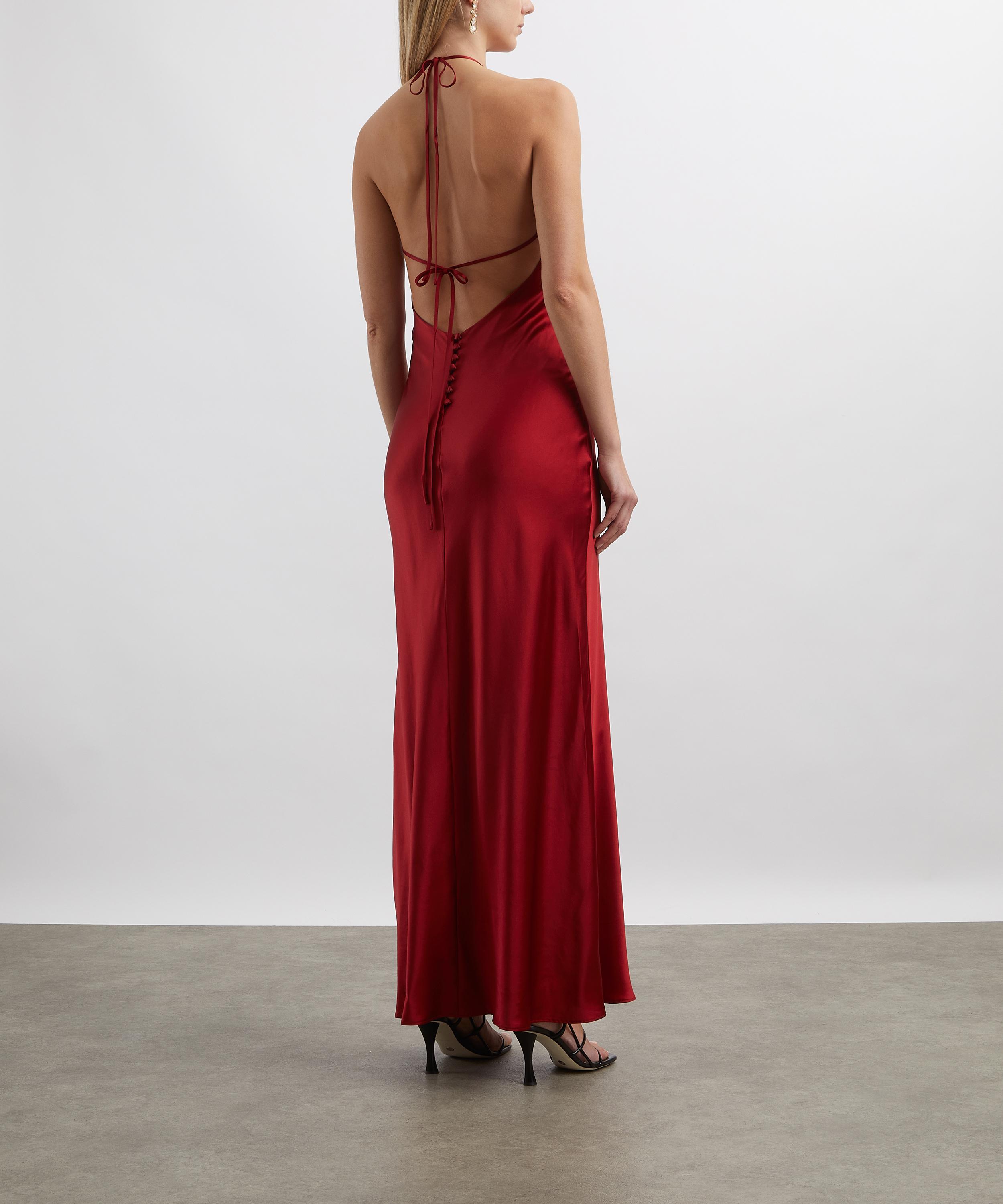 Reformation - Jeany Red Silk Maxi Dress  image number 3