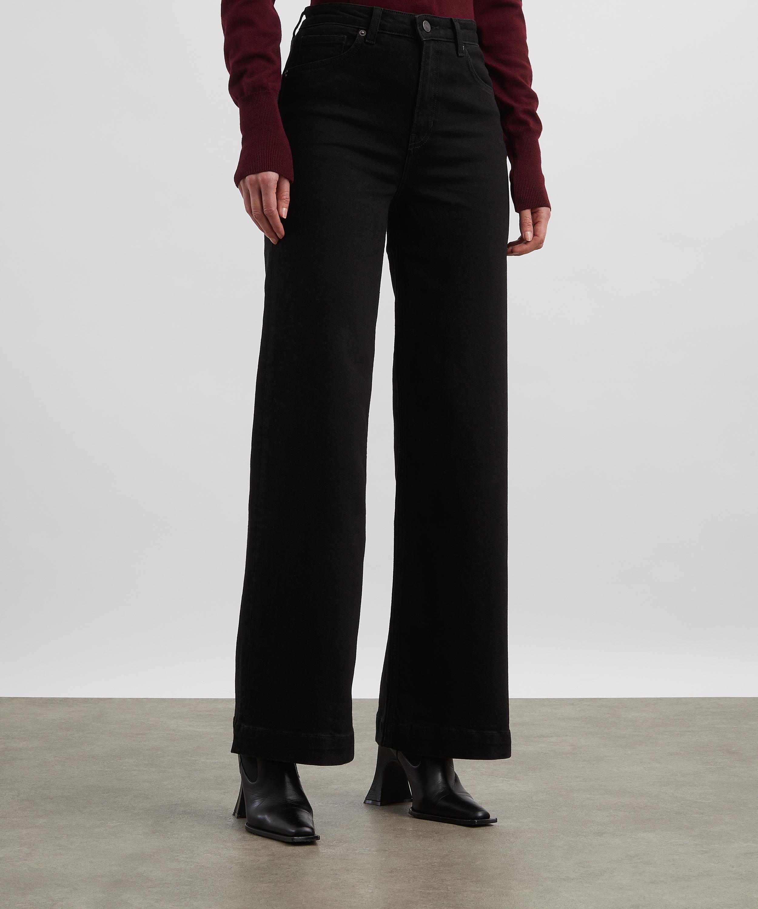 Reformation - Bex Black Super Stretch High-Rise Wide-Leg Jeans image number 1