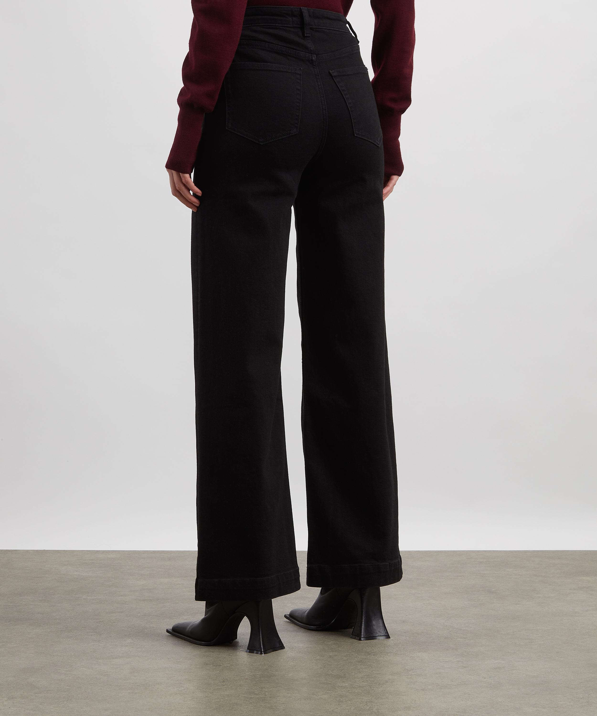 Reformation - Bex Black Super Stretch High-Rise Wide-Leg Jeans image number 2